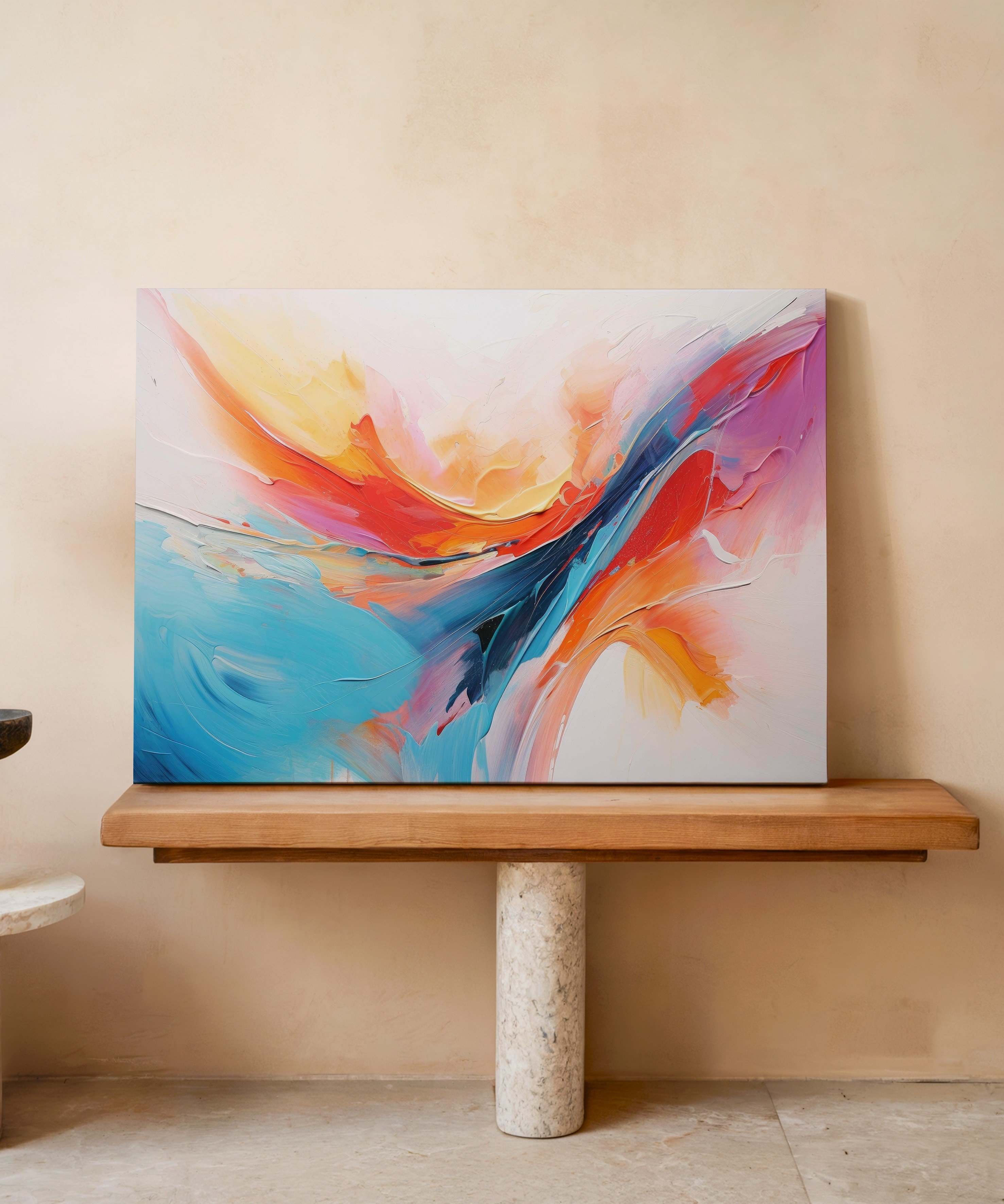 Renklerin Akışı | Yağlı Boya Dokulu Canvas Baskı