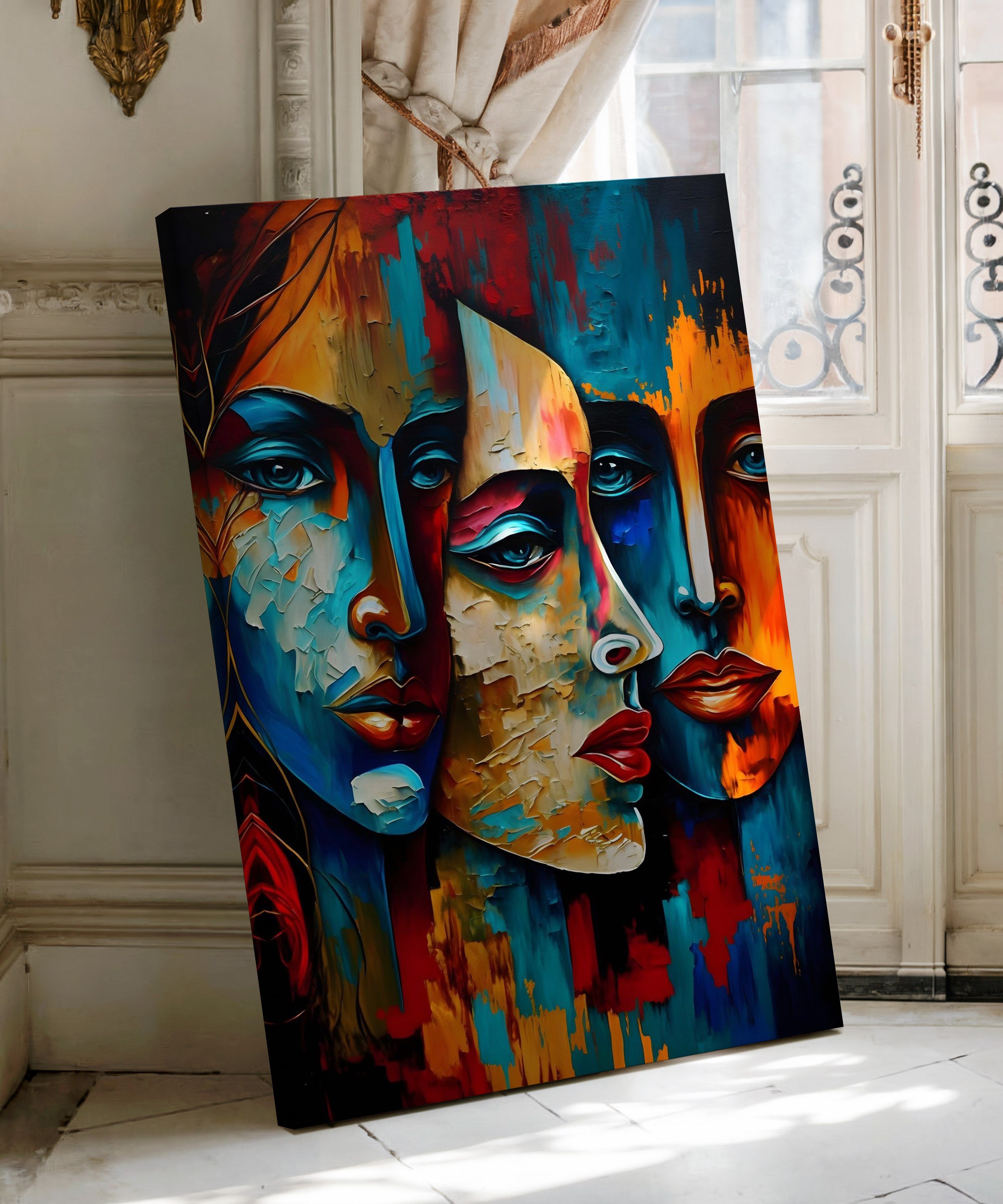 Renklerin Ardındaki Kadınlar | Yağlı Boya Dokulu Canvas Baskı