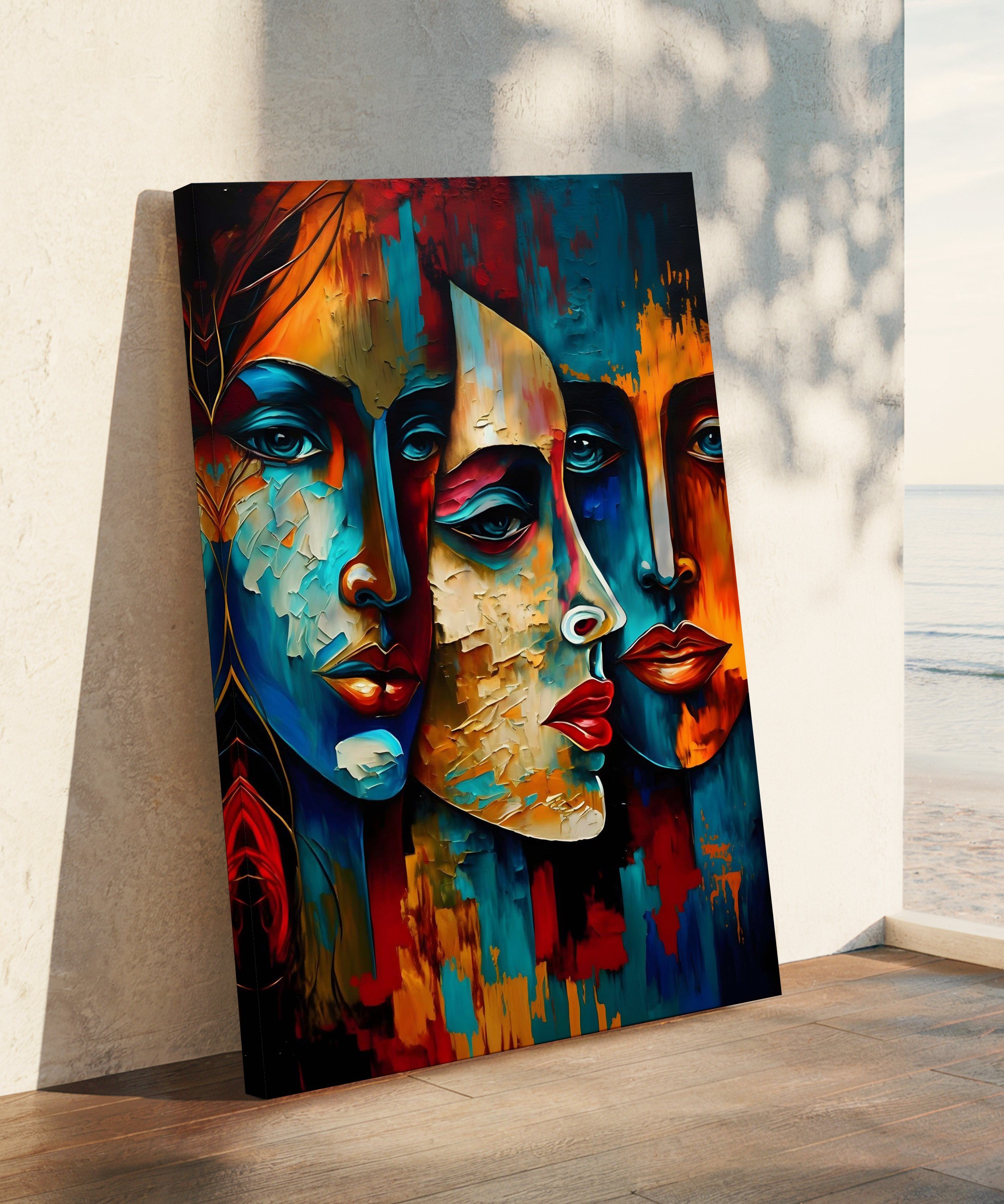 Renklerin Ardındaki Kadınlar | Yağlı Boya Dokulu Canvas Baskı