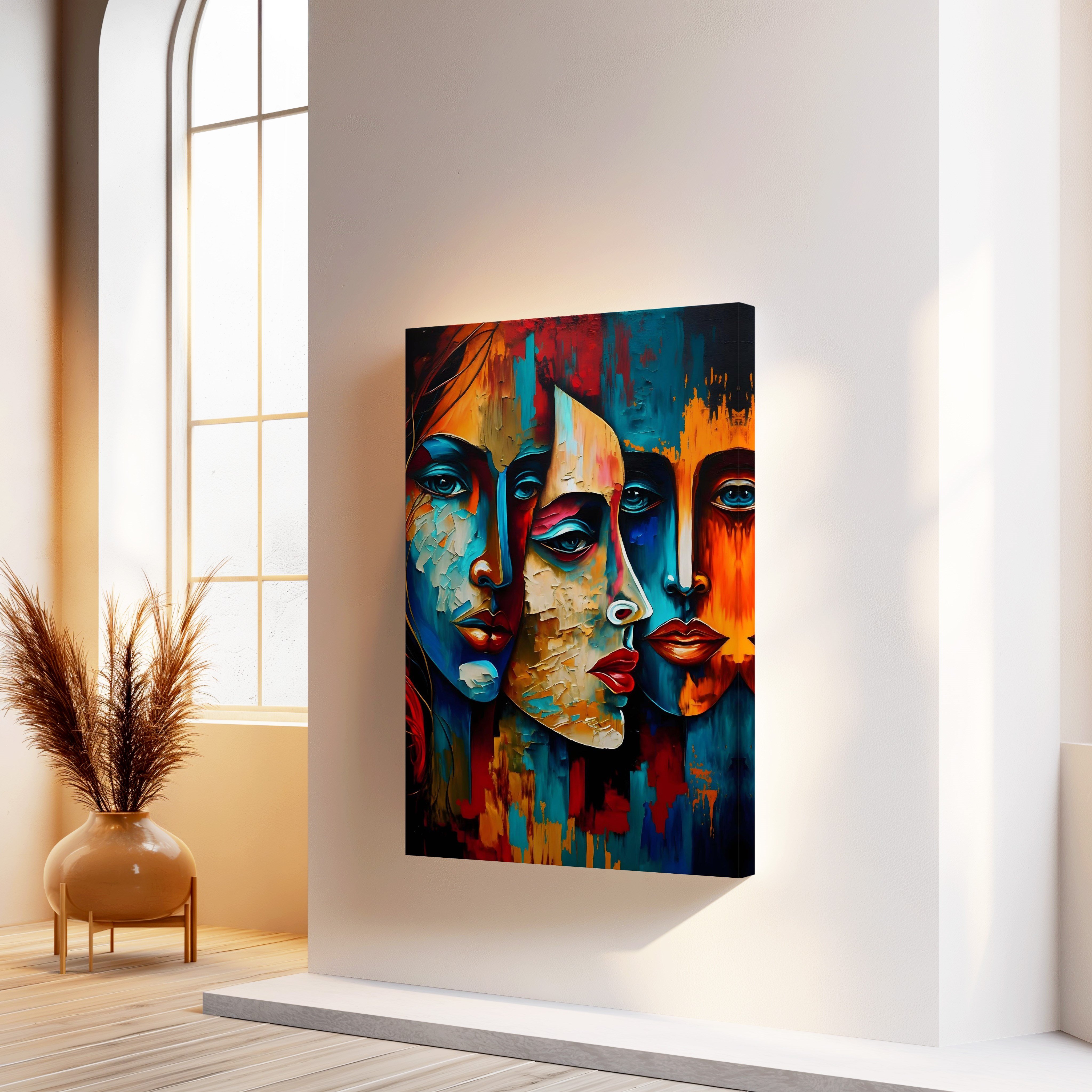 Renklerin Ardındaki Kadınlar | Yağlı Boya Dokulu Canvas Baskı