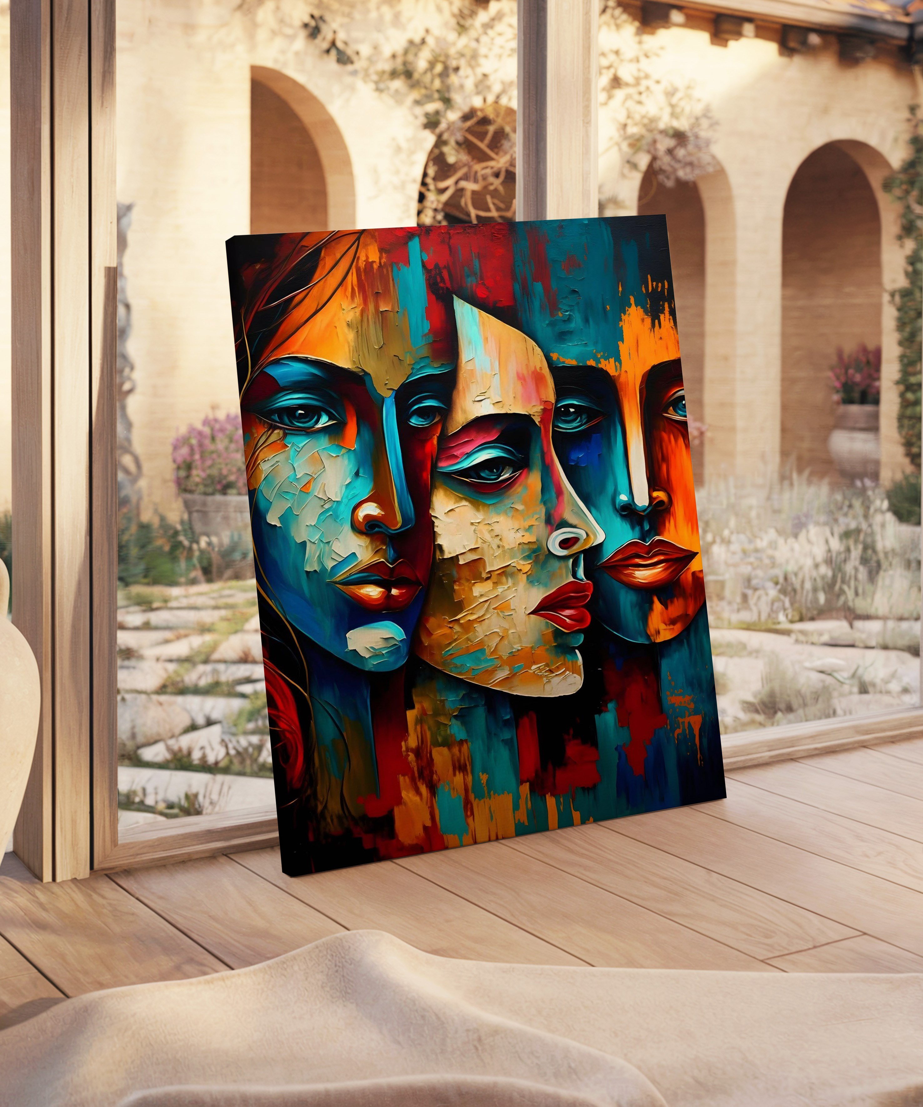 Renklerin Ardındaki Kadınlar | Yağlı Boya Dokulu Canvas Baskı