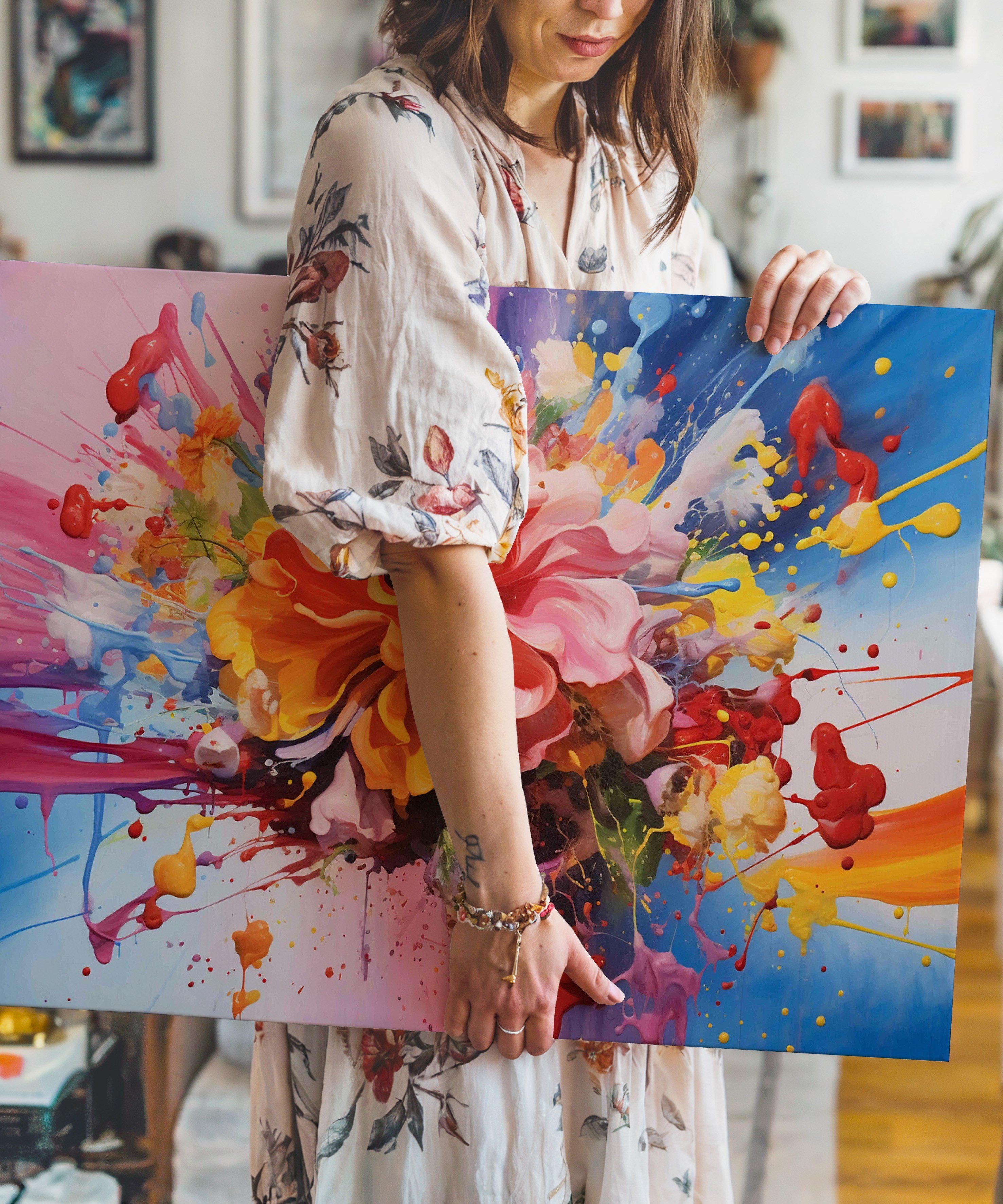 Renklerin Baharı | Yağlı Boya Dokulu Canvas Baskı