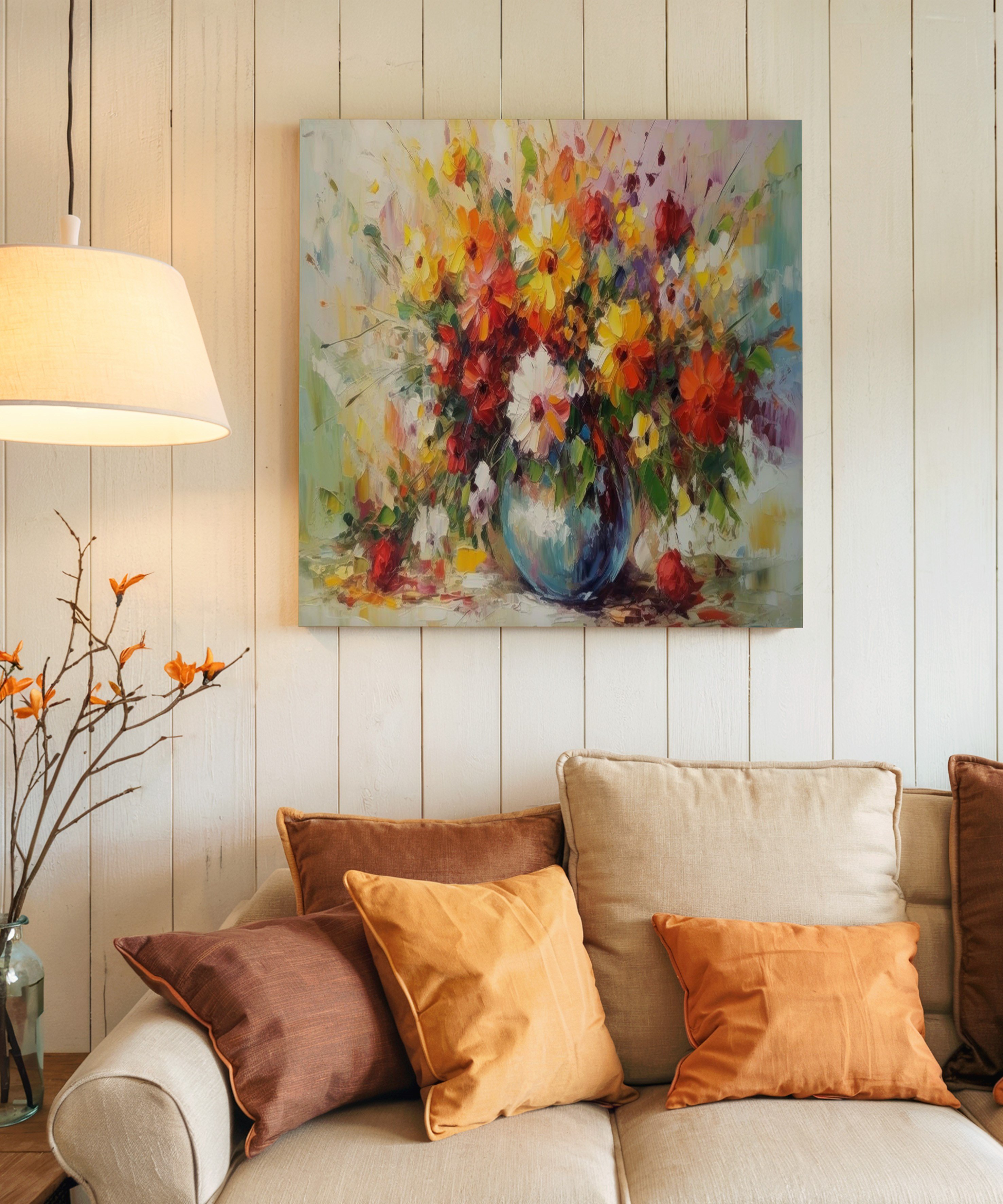 Renklerin Bereketi | Yağlı Boya Dokulu Canvas Baskı
