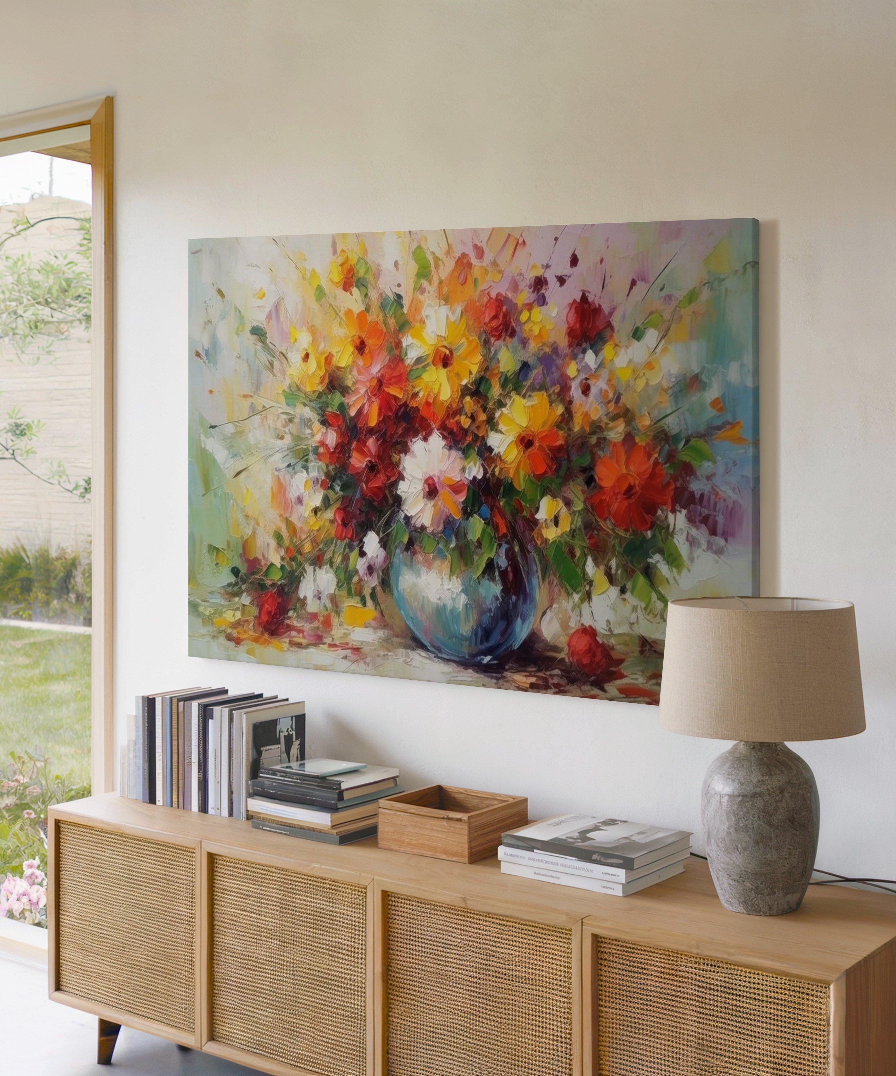 Renklerin Bereketi | Yağlı Boya Dokulu Canvas Baskı