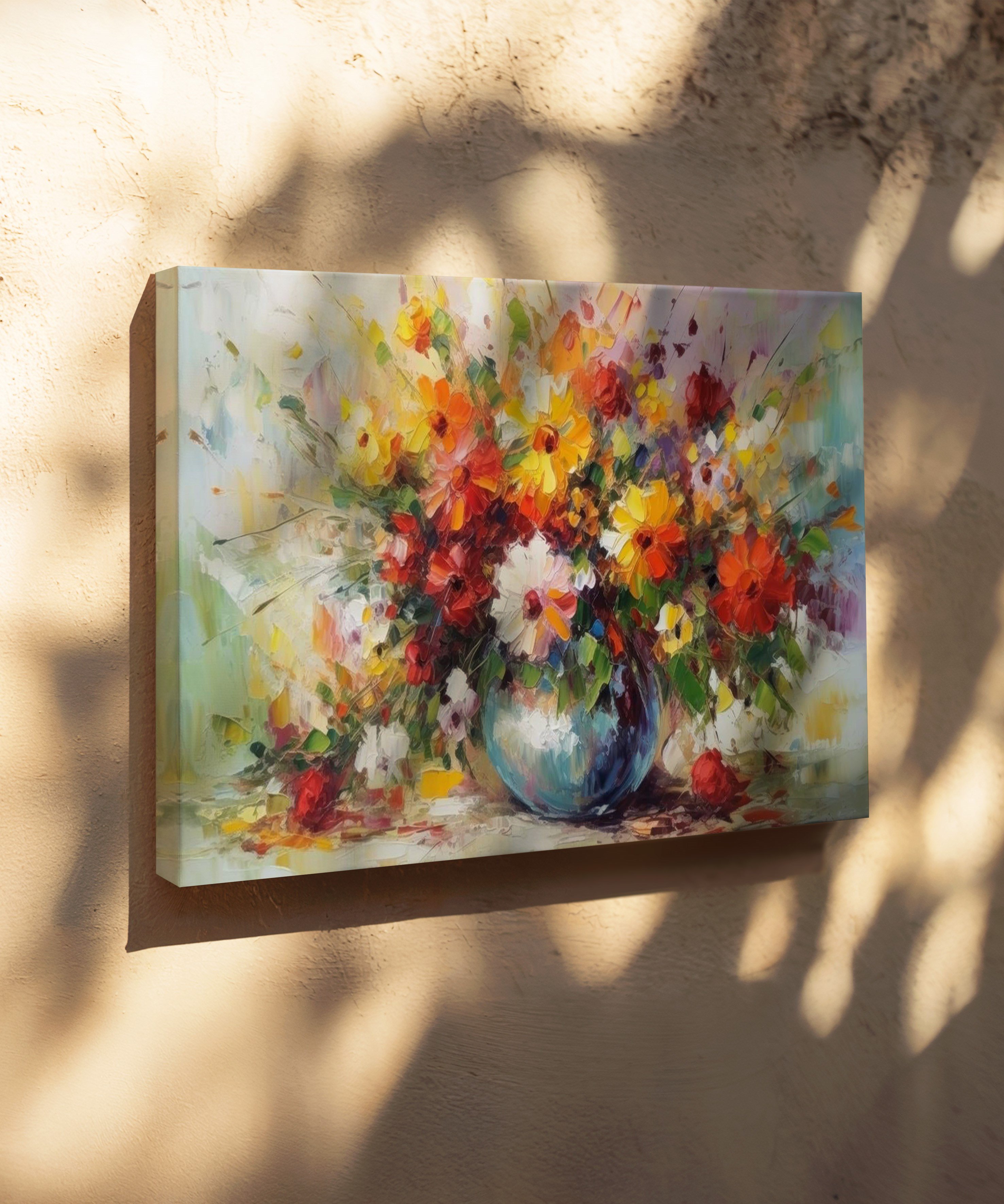 Renklerin Bereketi | Yağlı Boya Dokulu Canvas Baskı