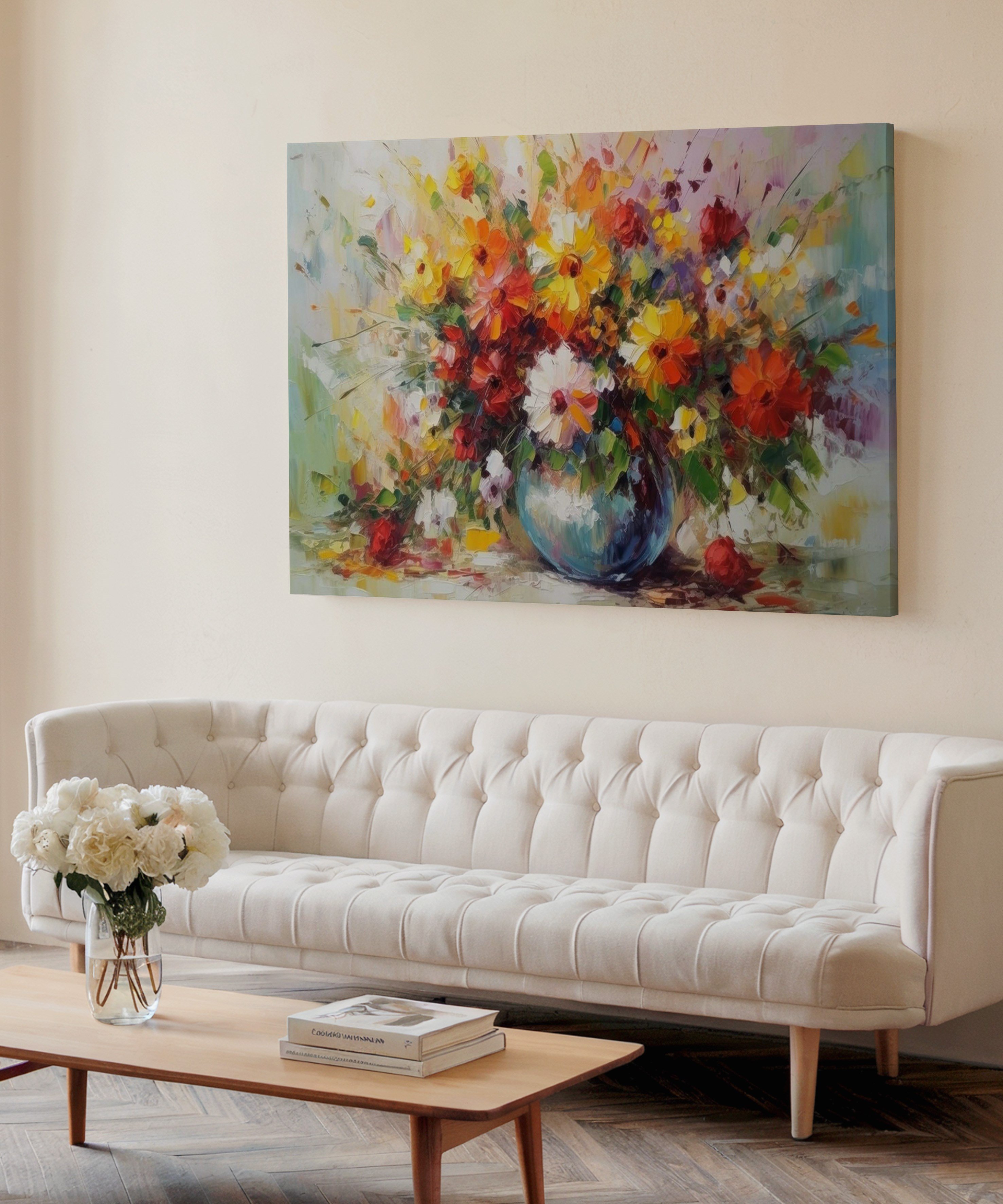 Renklerin Bereketi | Yağlı Boya Dokulu Canvas Baskı