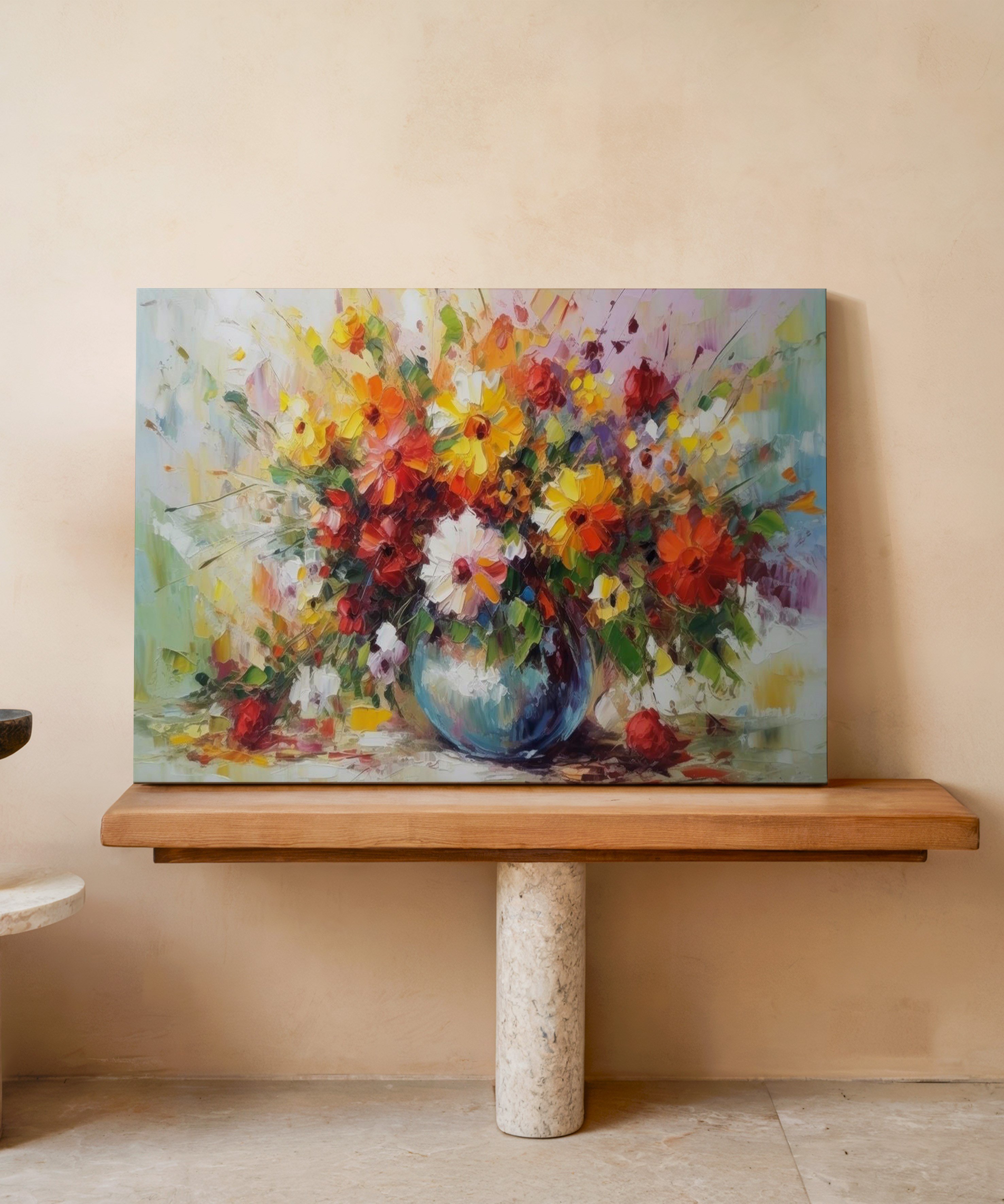 Renklerin Bereketi | Yağlı Boya Dokulu Canvas Baskı