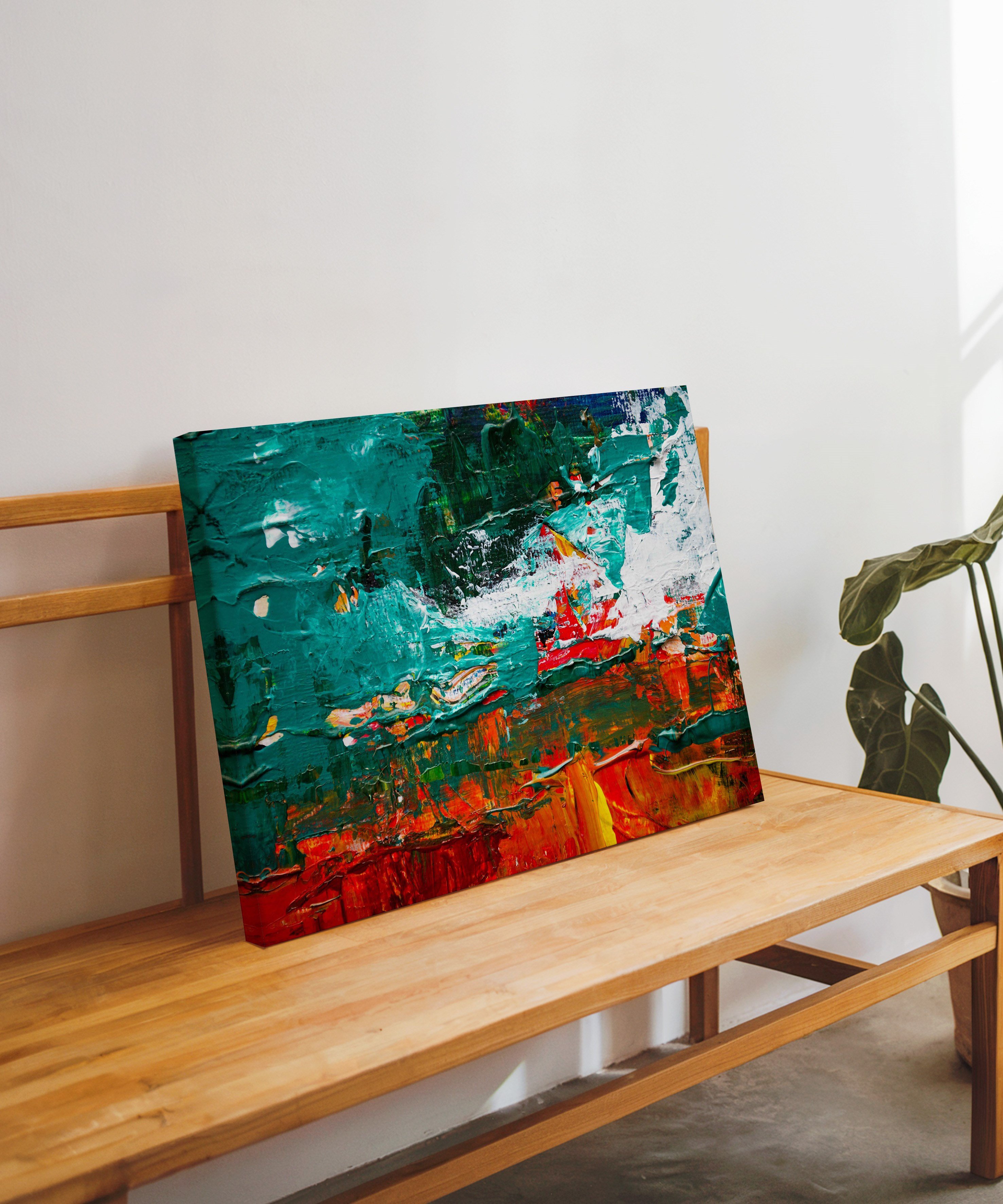 Renklerin Çarpışması | Yağlı Boya Dokulu Canvas Baskı