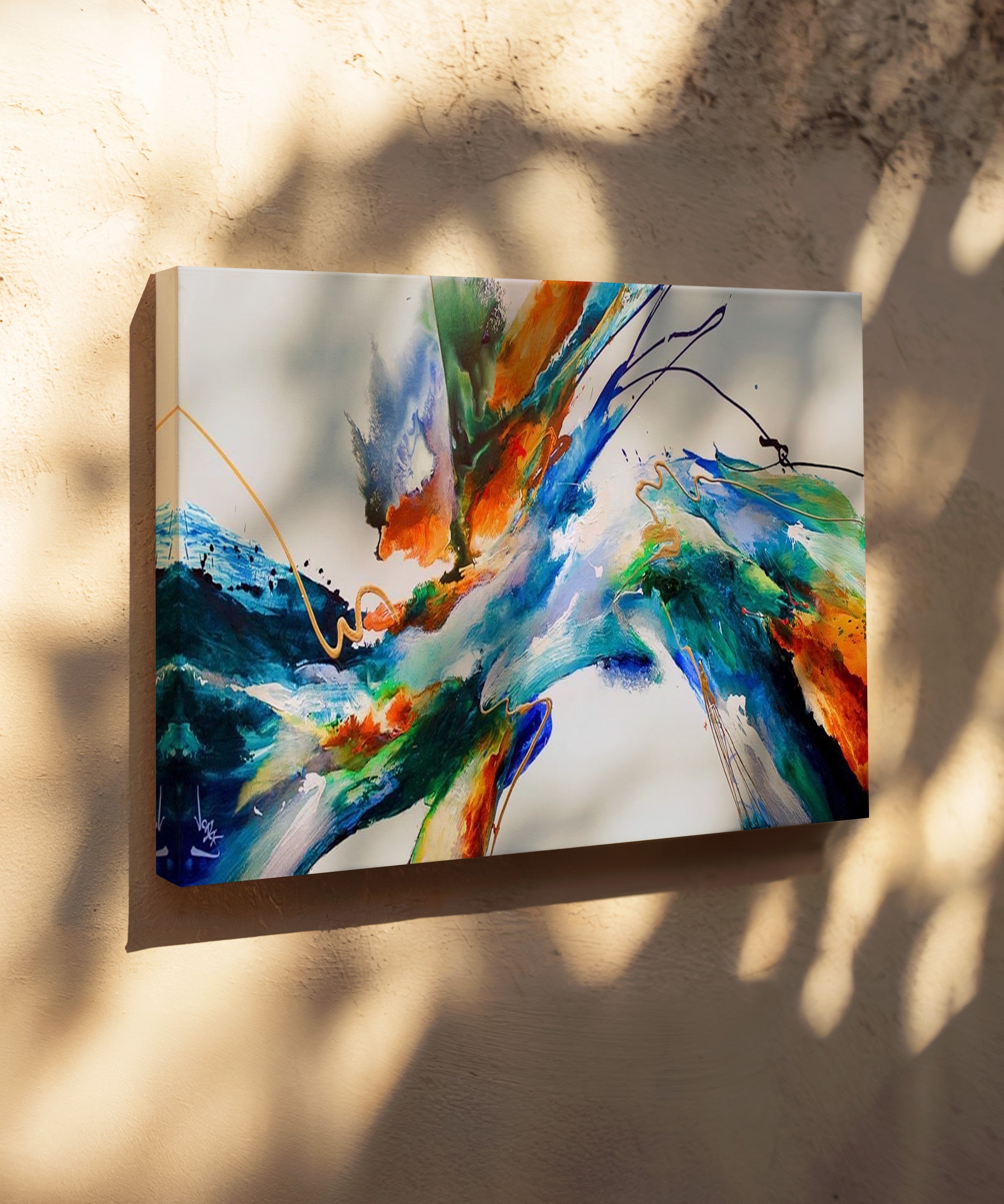 Renklerin Dansı | Yağlı Boya Dokulu Canvas Baskı