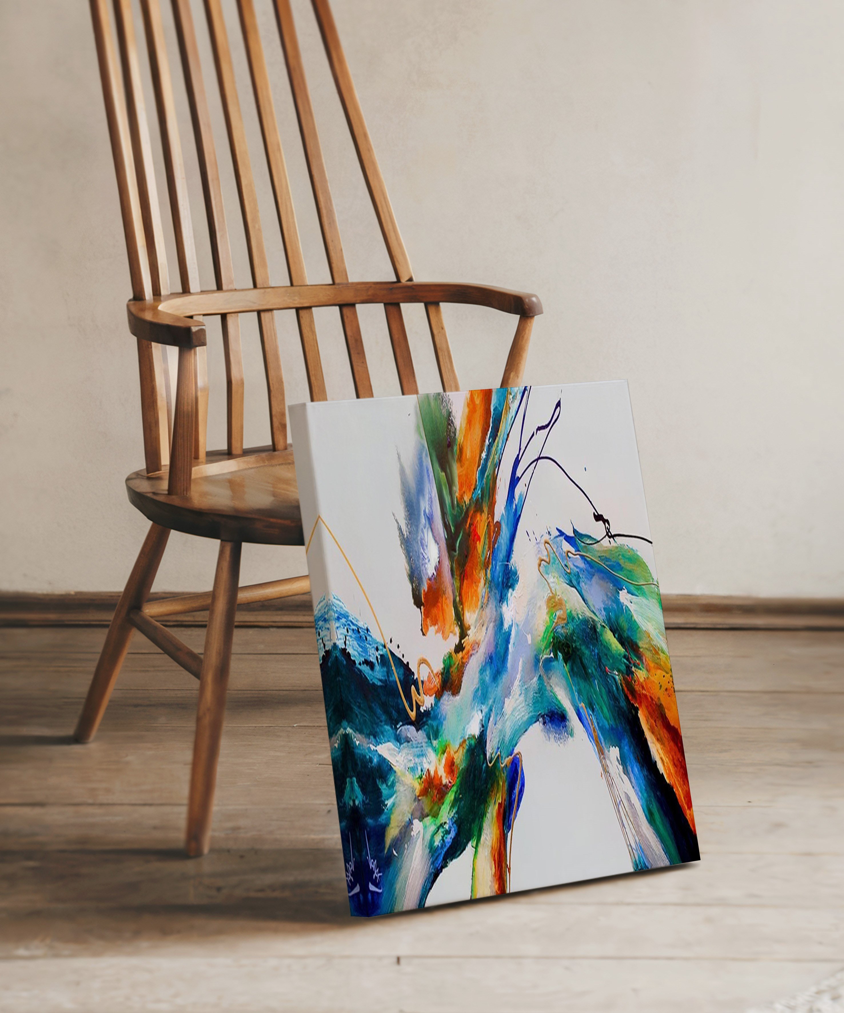 Renklerin Dansı | Yağlı Boya Dokulu Canvas Baskı