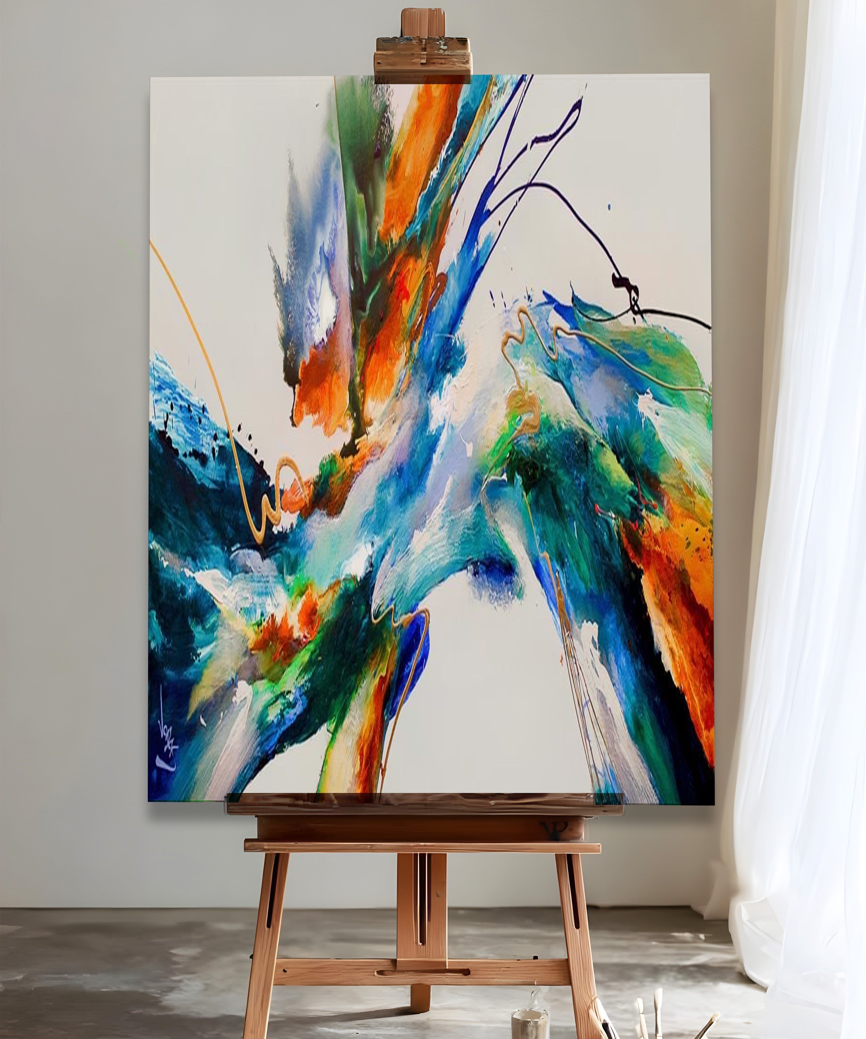 Renklerin Dansı | Yağlı Boya Dokulu Canvas Baskı