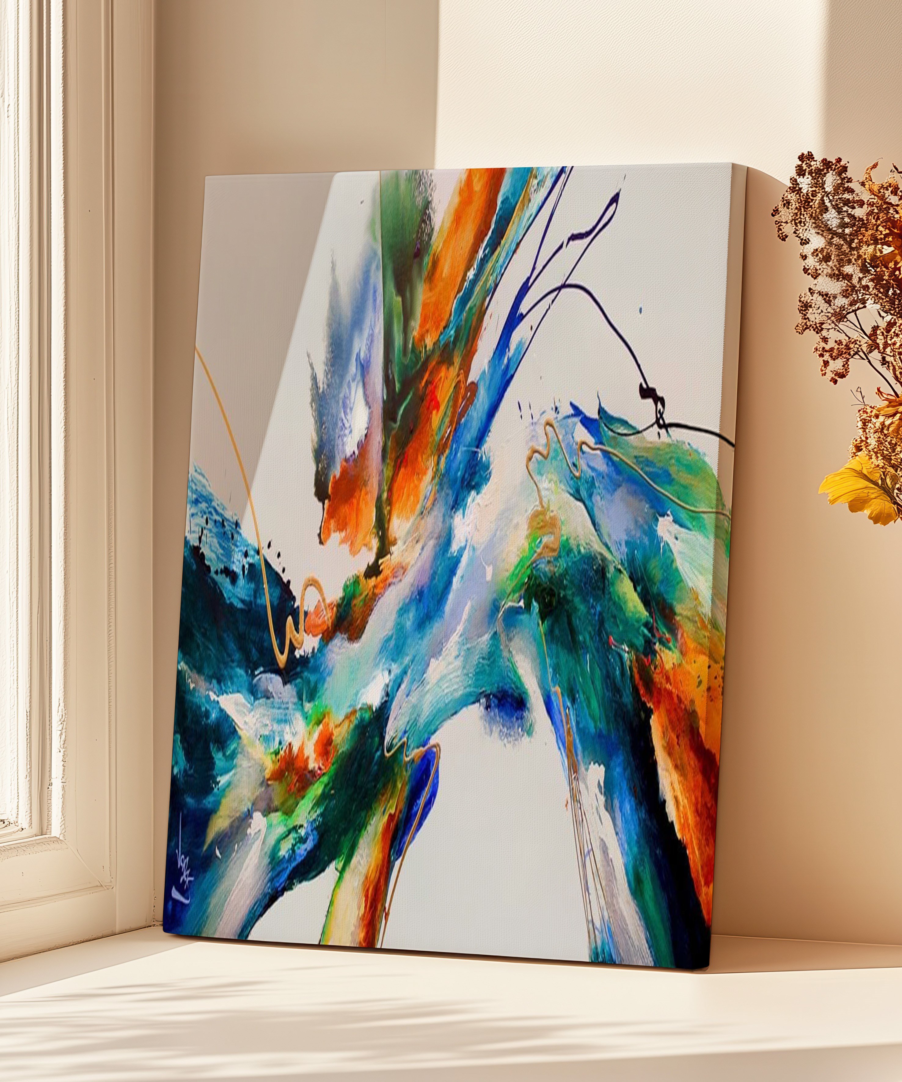 Renklerin Dansı | Yağlı Boya Dokulu Canvas Baskı