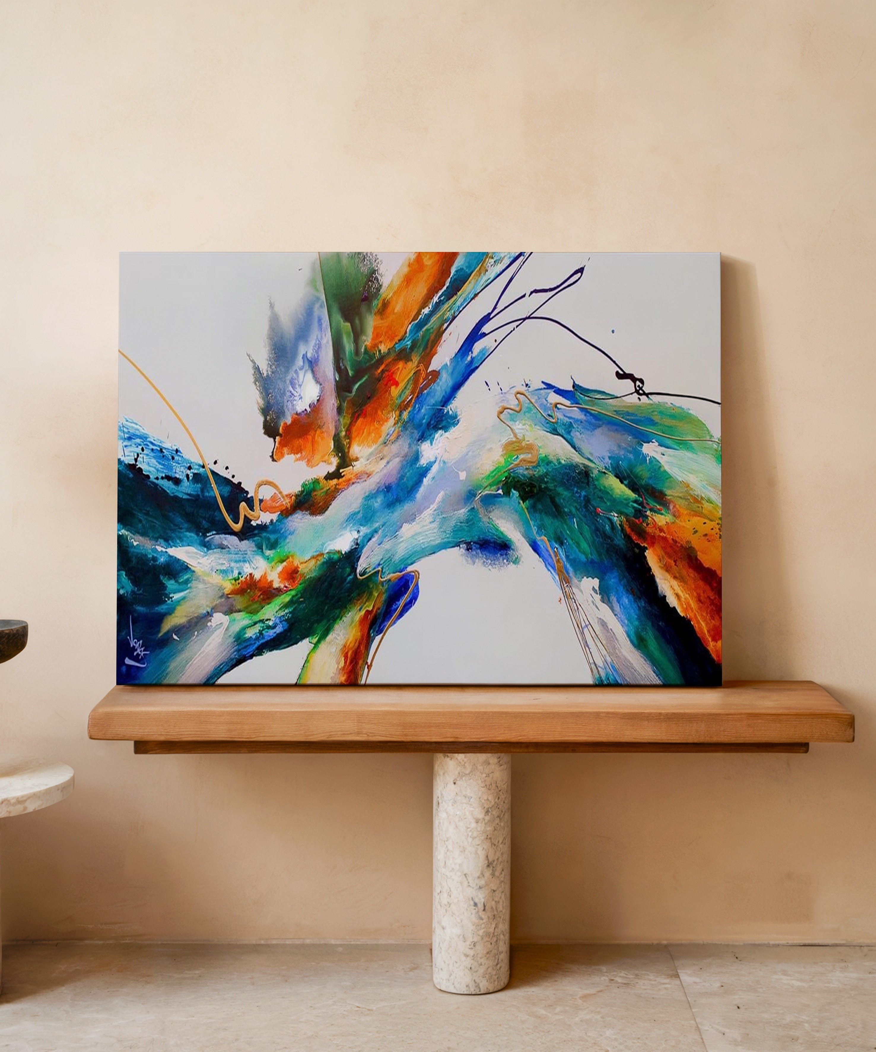 Renklerin Dansı | Yağlı Boya Dokulu Canvas Baskı