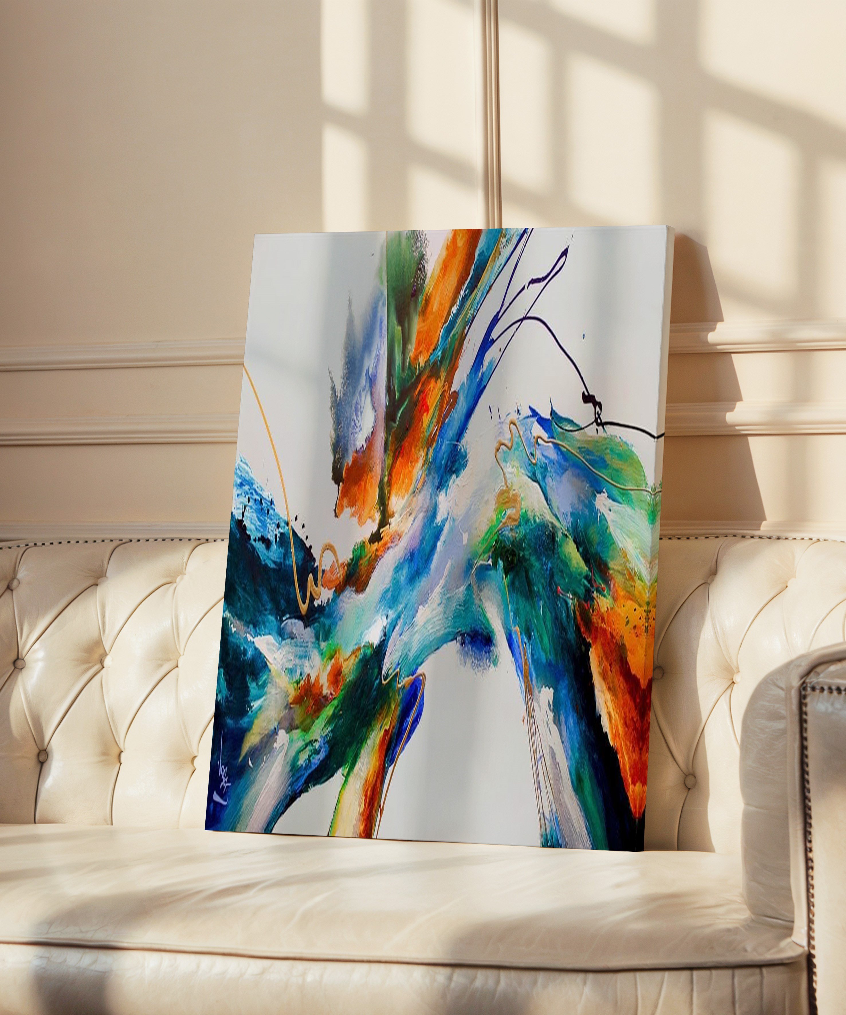 Renklerin Dansı | Yağlı Boya Dokulu Canvas Baskı