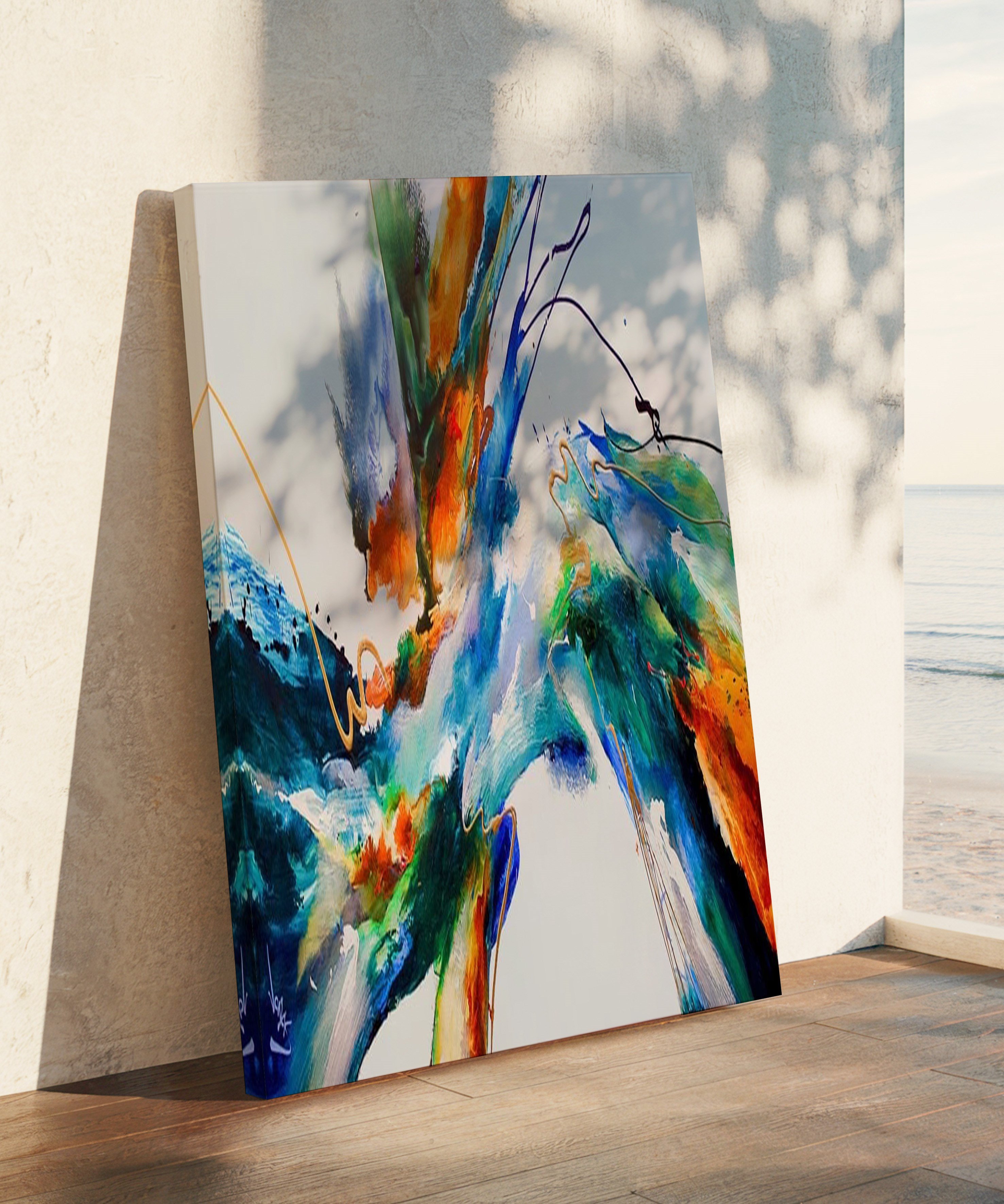 Renklerin Dansı | Yağlı Boya Dokulu Canvas Baskı