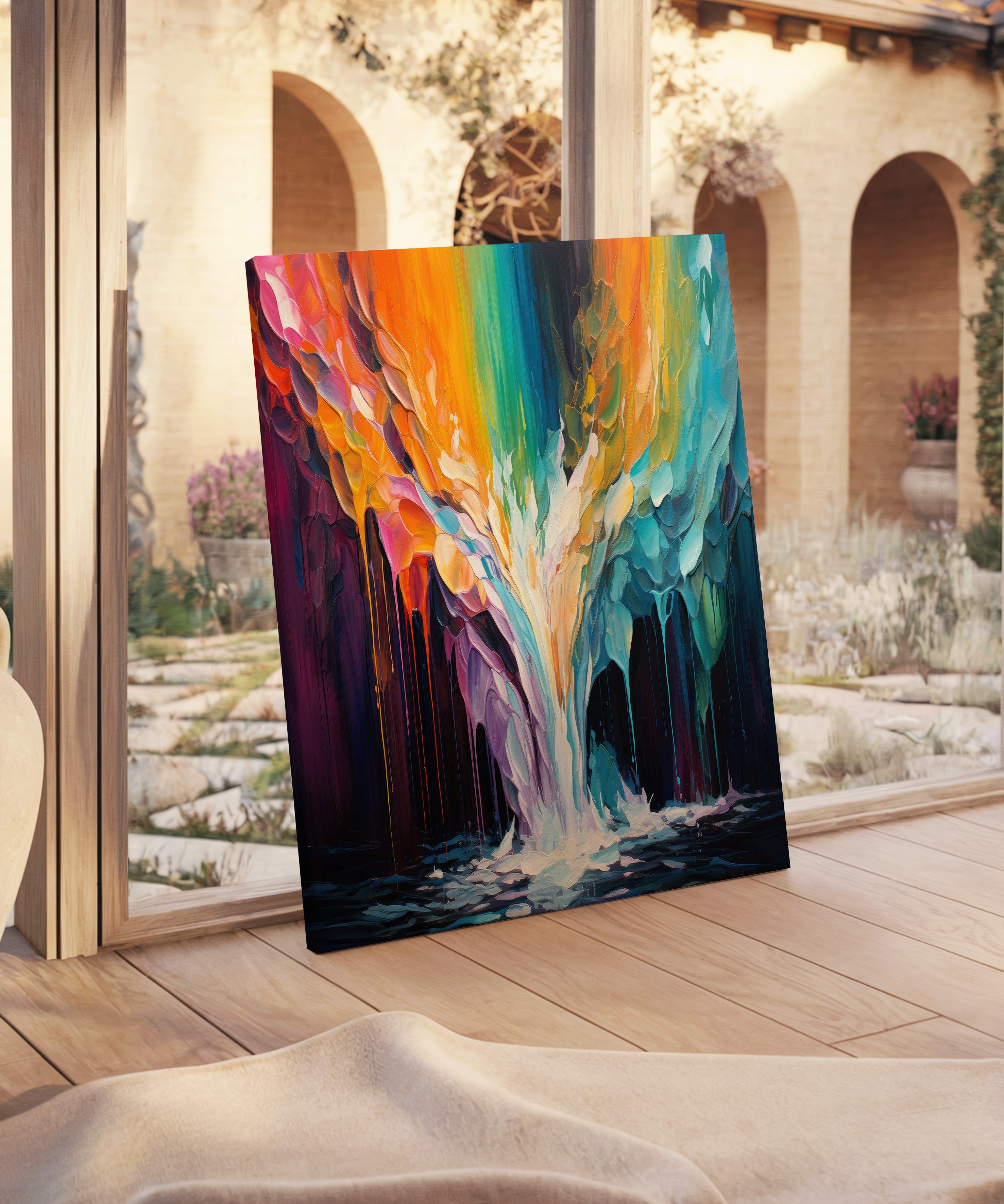 Renklerin Doğuşu | Yağlı Boya Dokulu Canvas Baskı