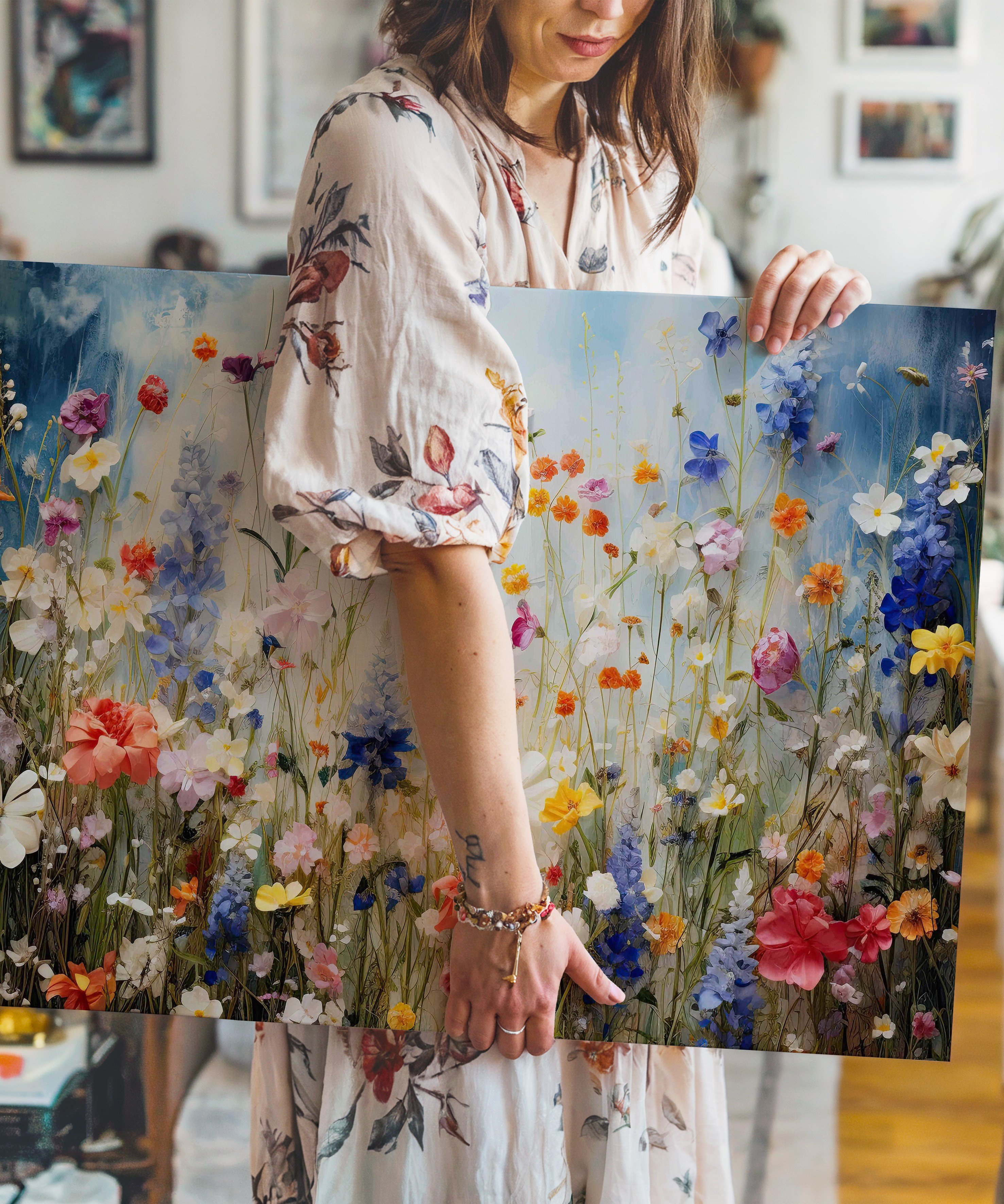 Renklerin Ezgisi | Yağlı Boya Dokulu Canvas Baskı