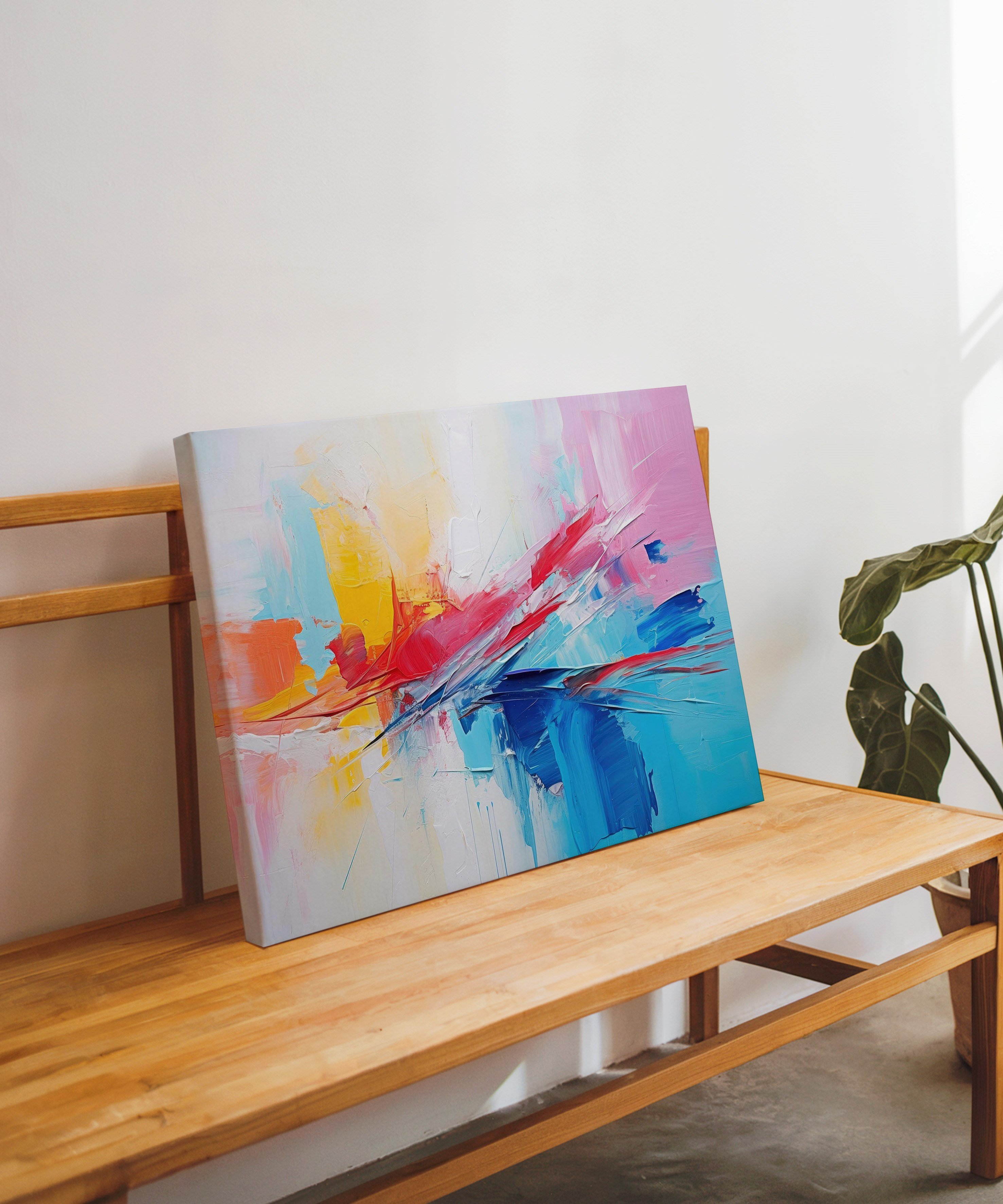 Renklerin Kesişimi | Yağlı Boya Dokulu Canvas Baskı