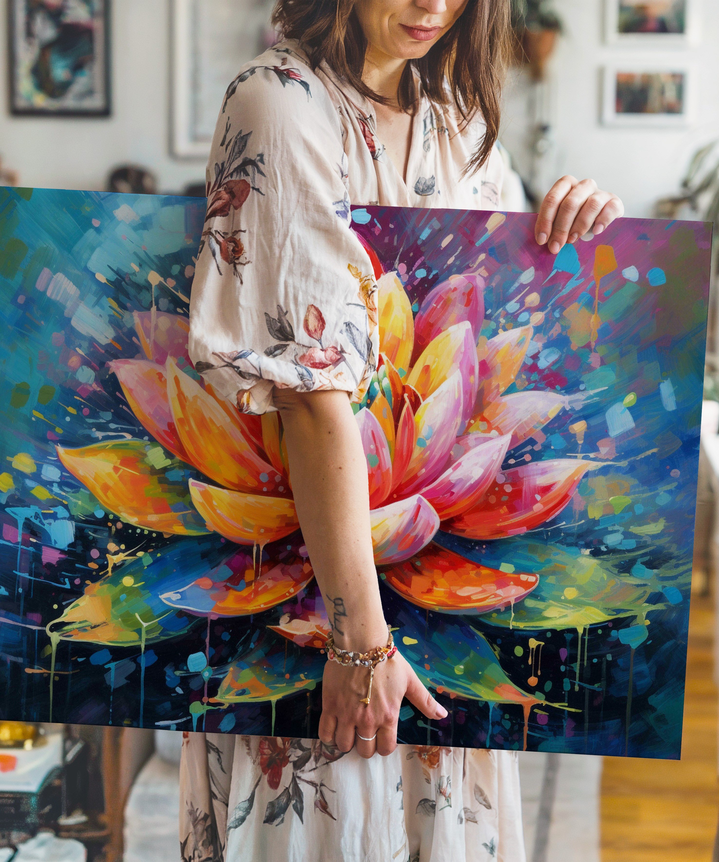 Renklerin Uyanışı | Yağlı Boya Dokulu Canvas Baskı