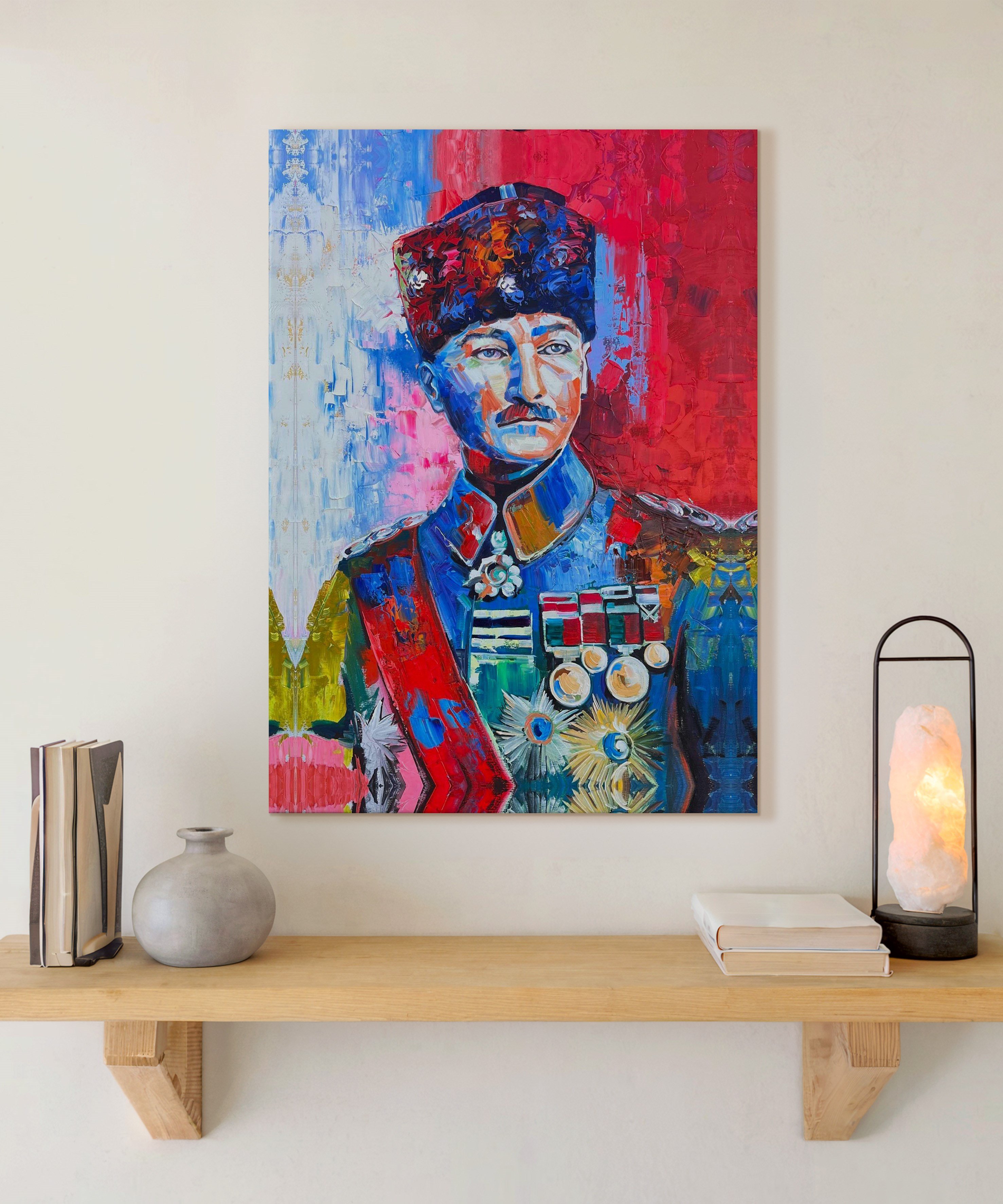 Renklerle Atatürk | Yağlı Boya Dokulu Canvas Baskı