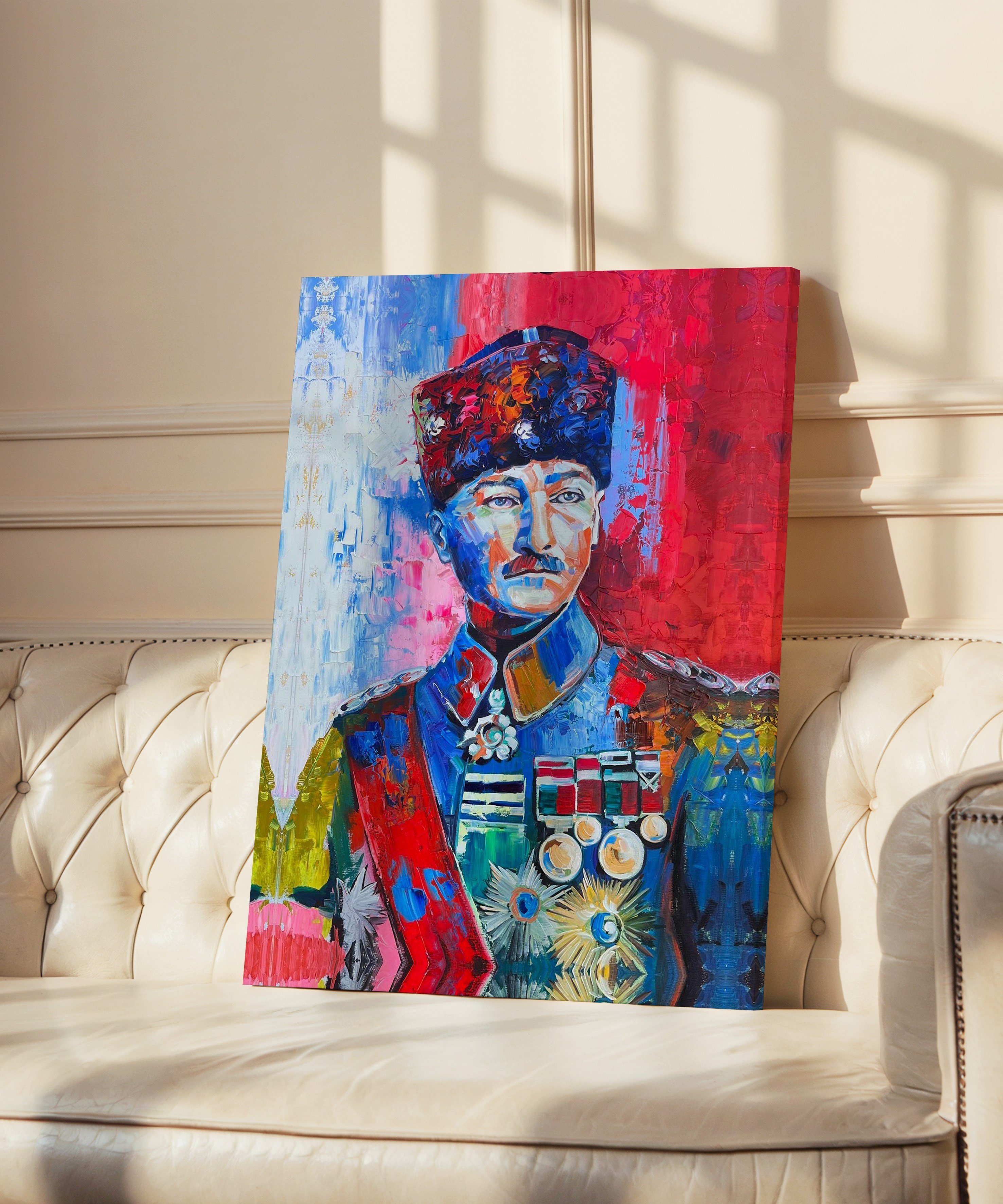 Renklerle Atatürk | Yağlı Boya Dokulu Canvas Baskı