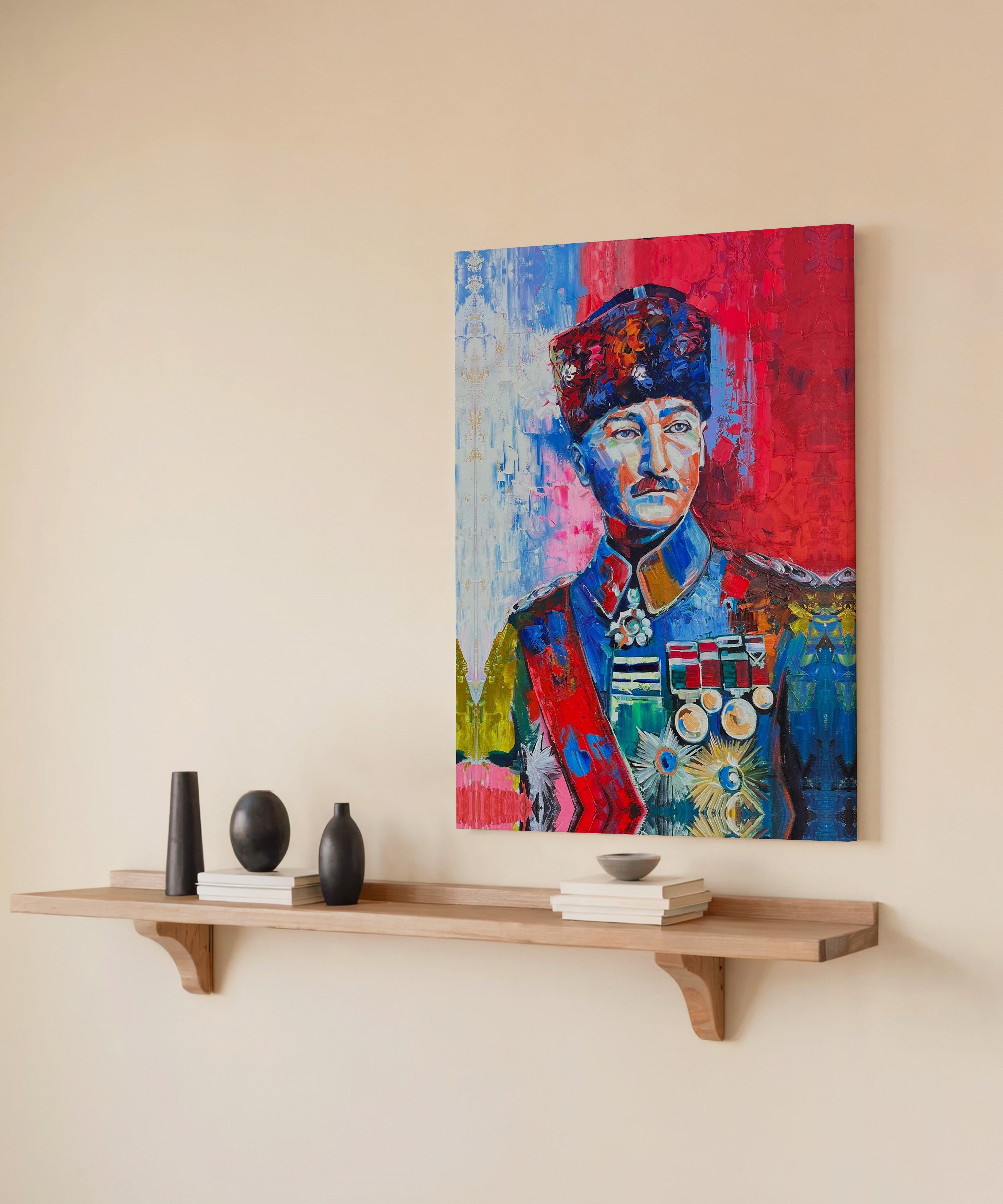 Renklerle Atatürk | Yağlı Boya Dokulu Canvas Baskı