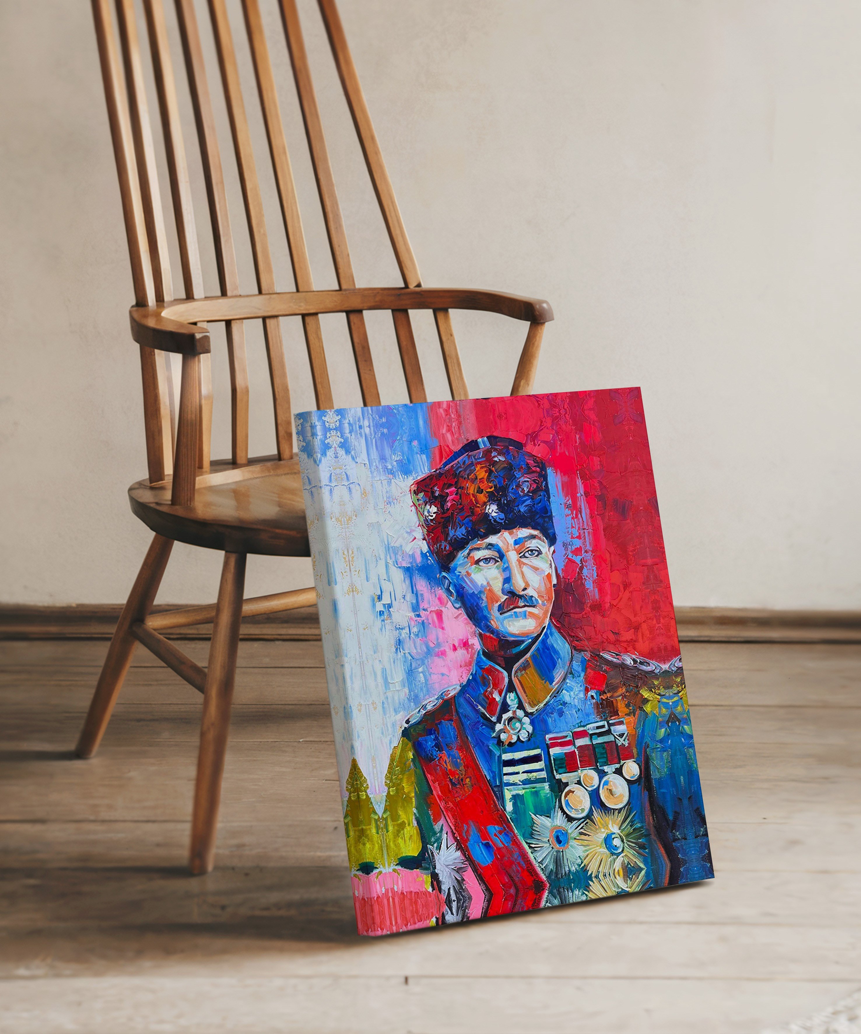 Renklerle Atatürk | Yağlı Boya Dokulu Canvas Baskı