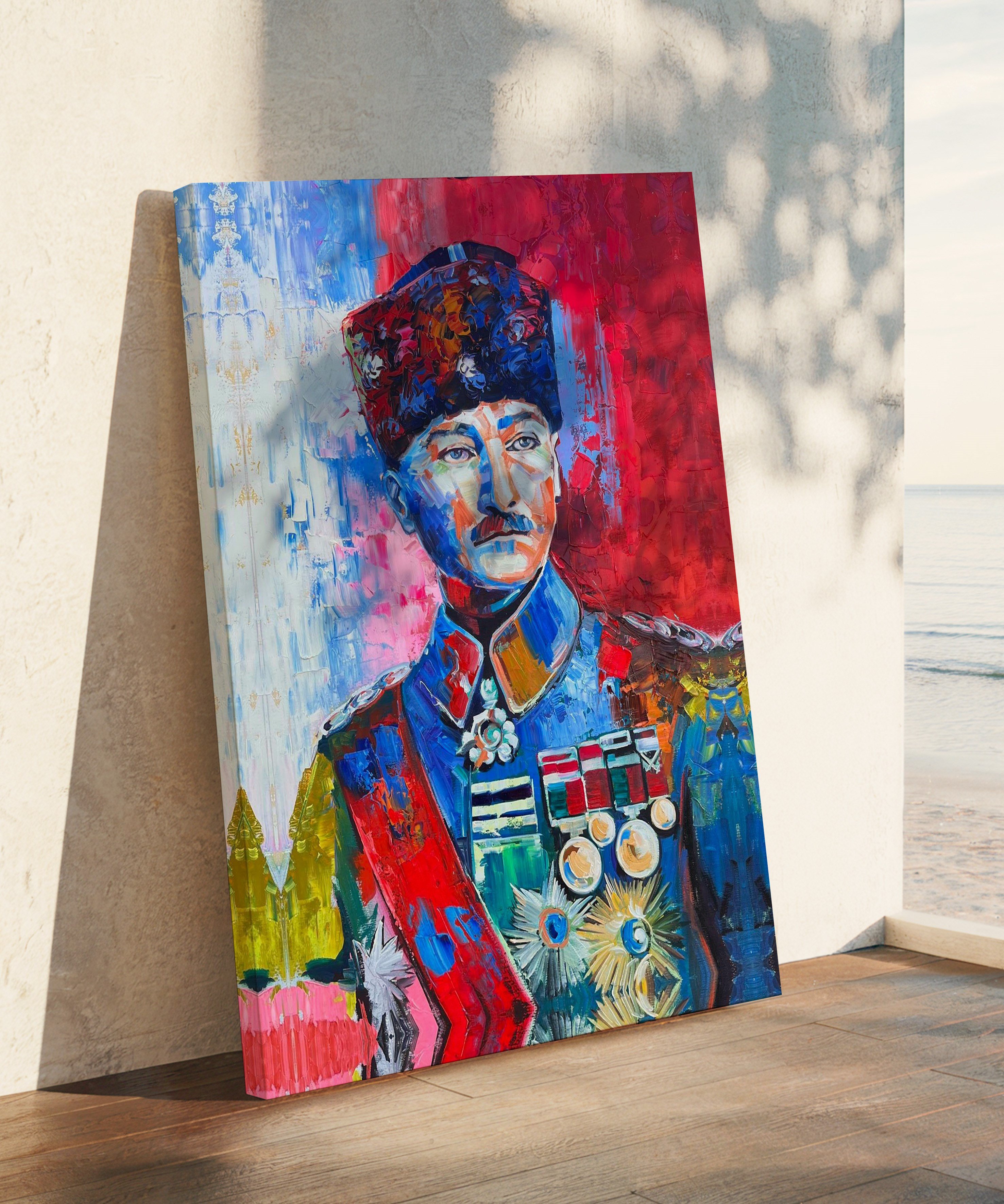 Renklerle Atatürk | Yağlı Boya Dokulu Canvas Baskı