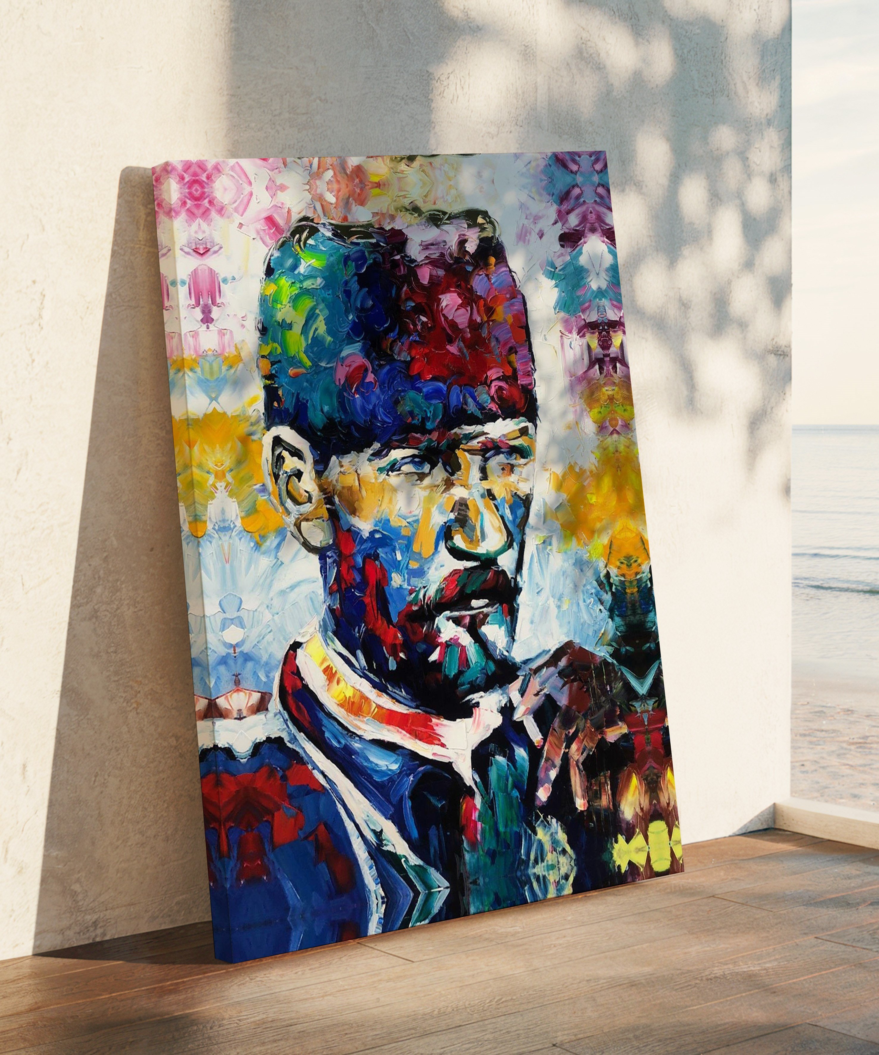 Renkli Atatürk | Yağlı Boya Dokulu Canvas Baskı