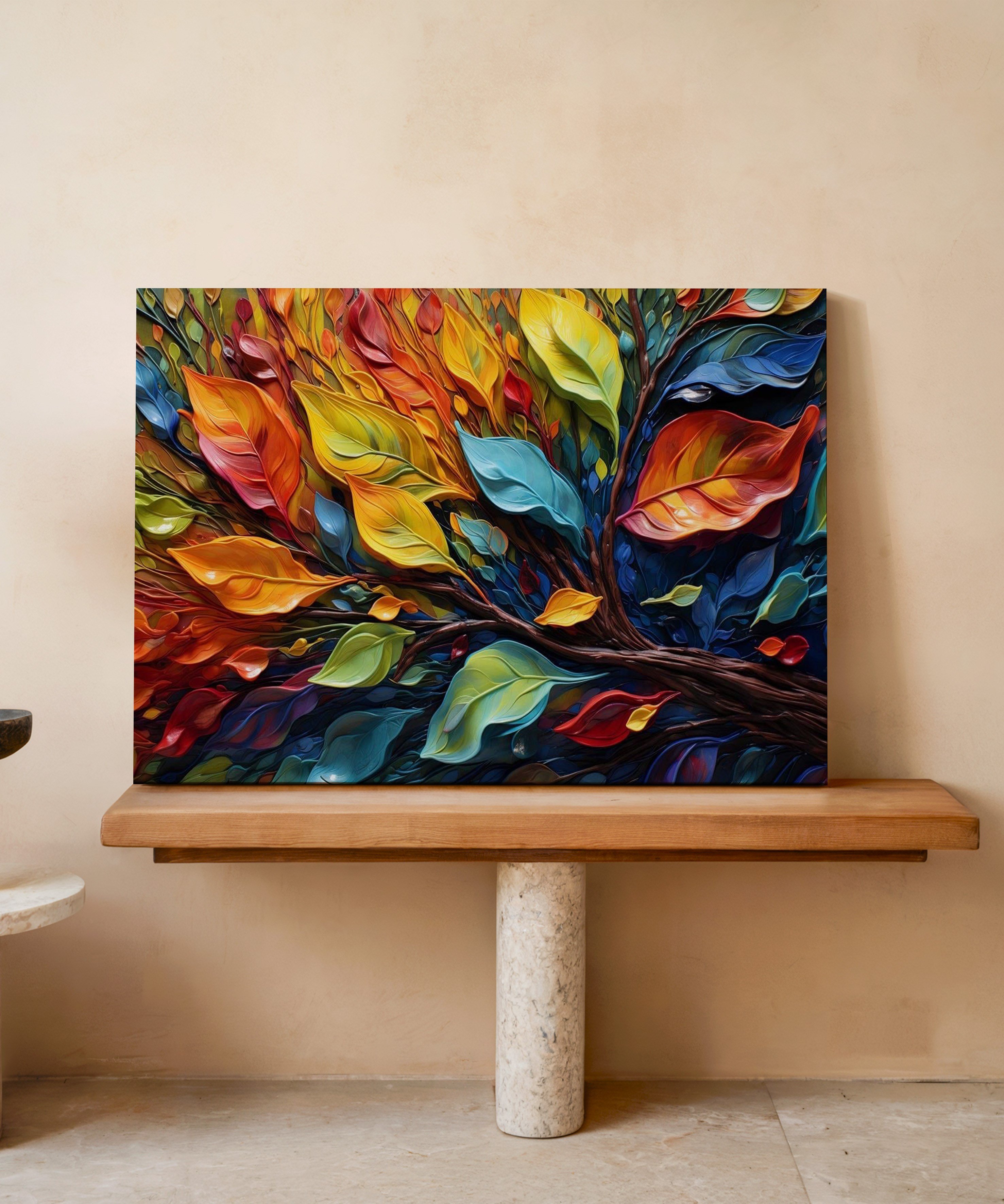 Renkli Doğa | Yağlıboya dokulu canvas baskı
