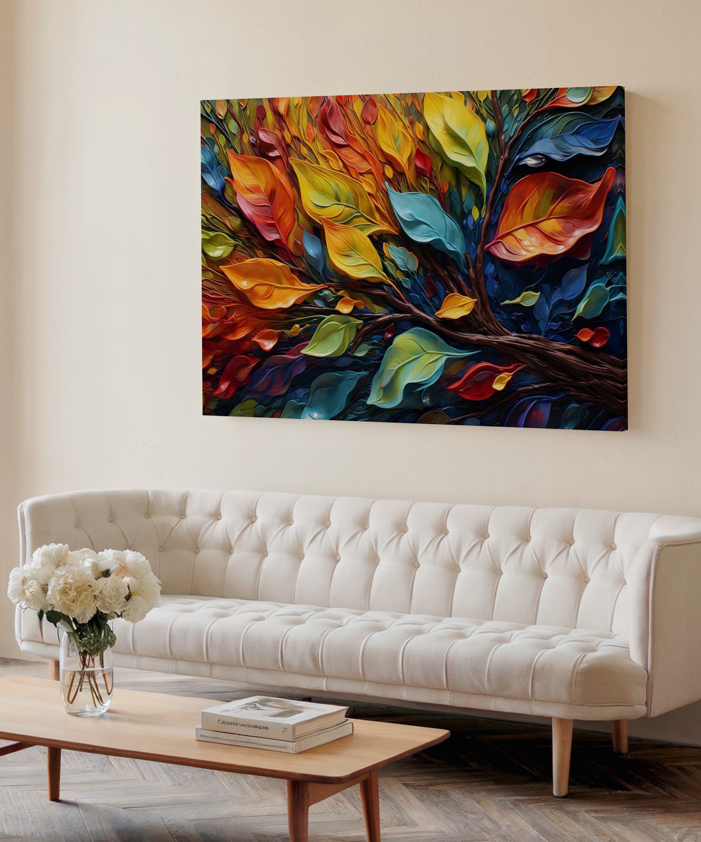 Renkli Doğa | Yağlıboya dokulu canvas baskı