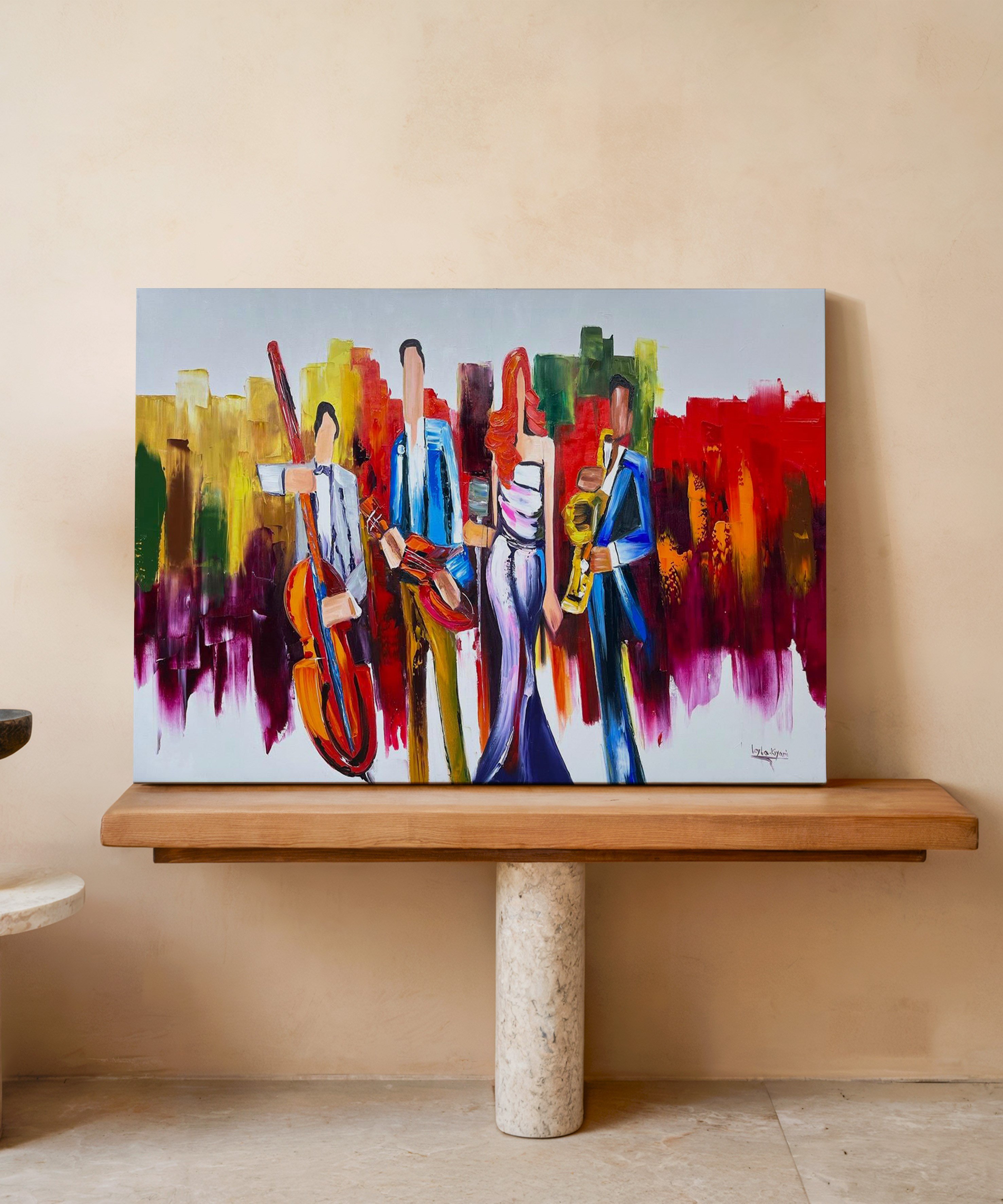 Sahnenin Ardında | Yağlı Boya Dokulu Canvas Baskı