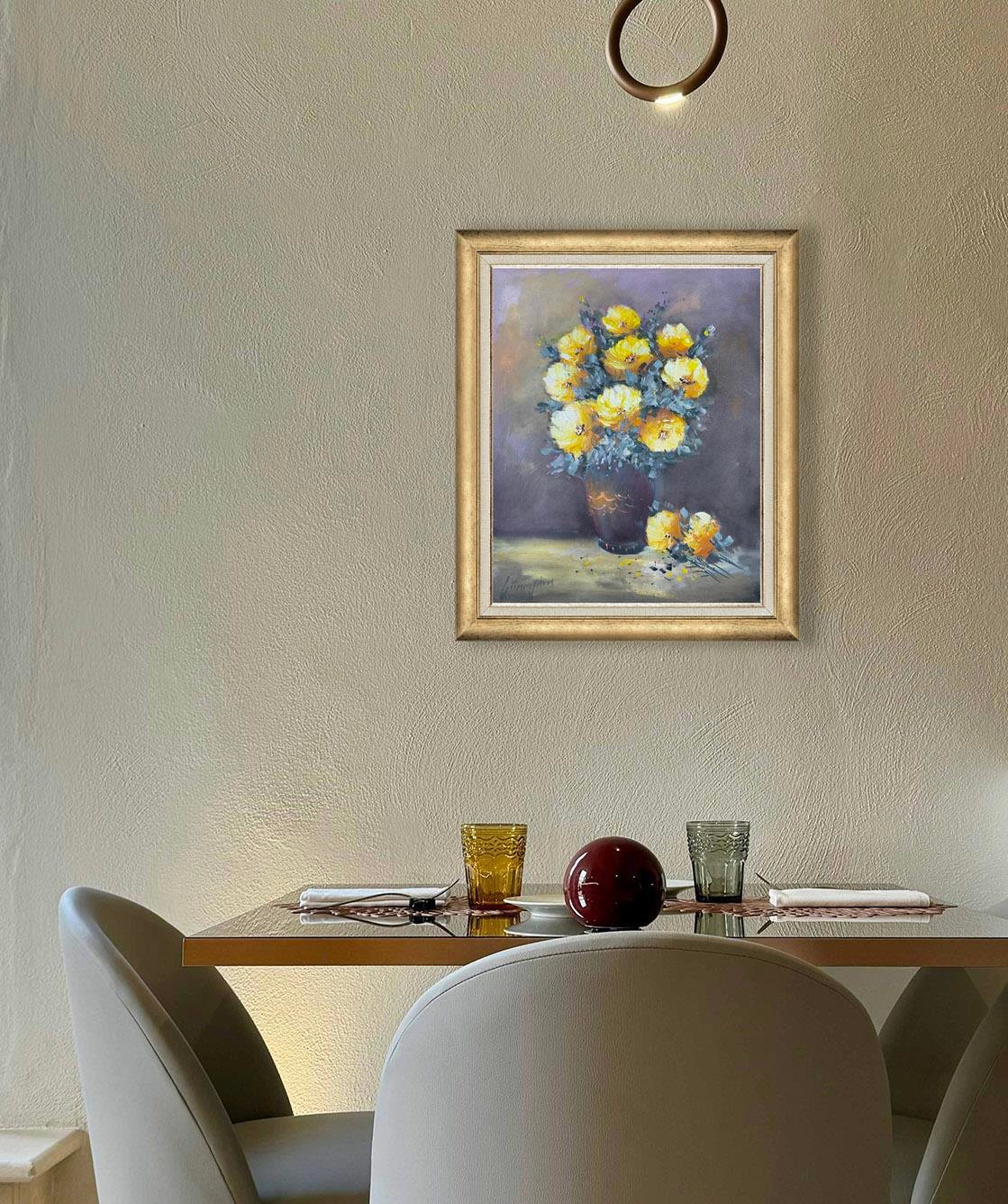 Sarı Çiçeklerin Zerafeti | Yağlı Boya Tablo