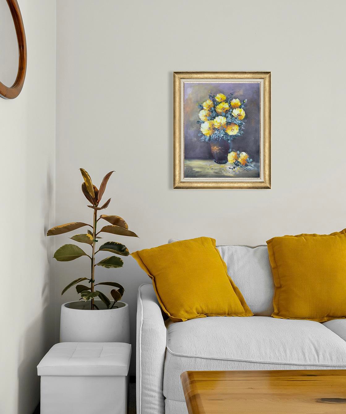Sarı Çiçeklerin Zerafeti | Yağlı Boya Tablo