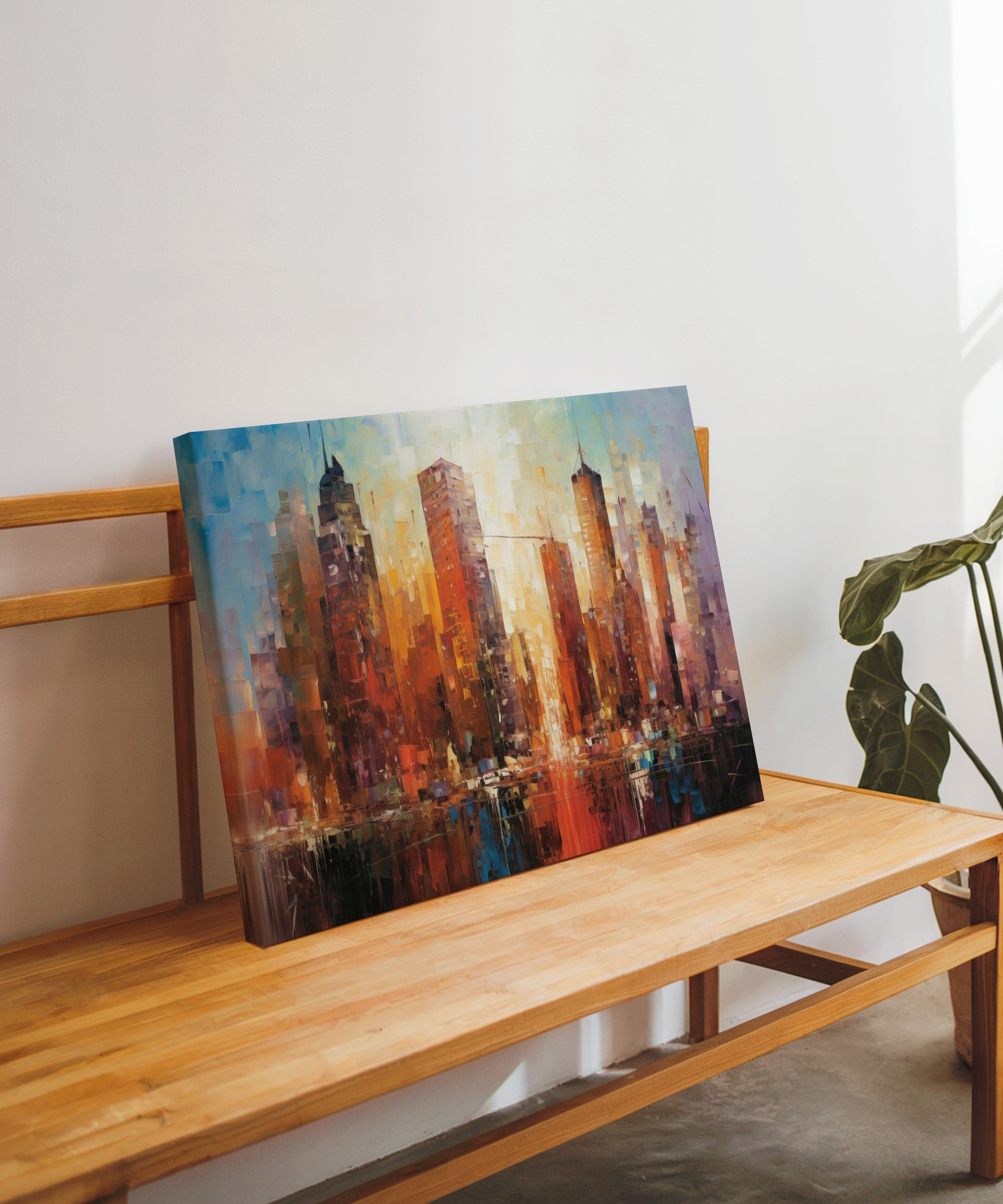 Şehir Senfonisi  Yağlı Boya Dokulu Canvas Baskı