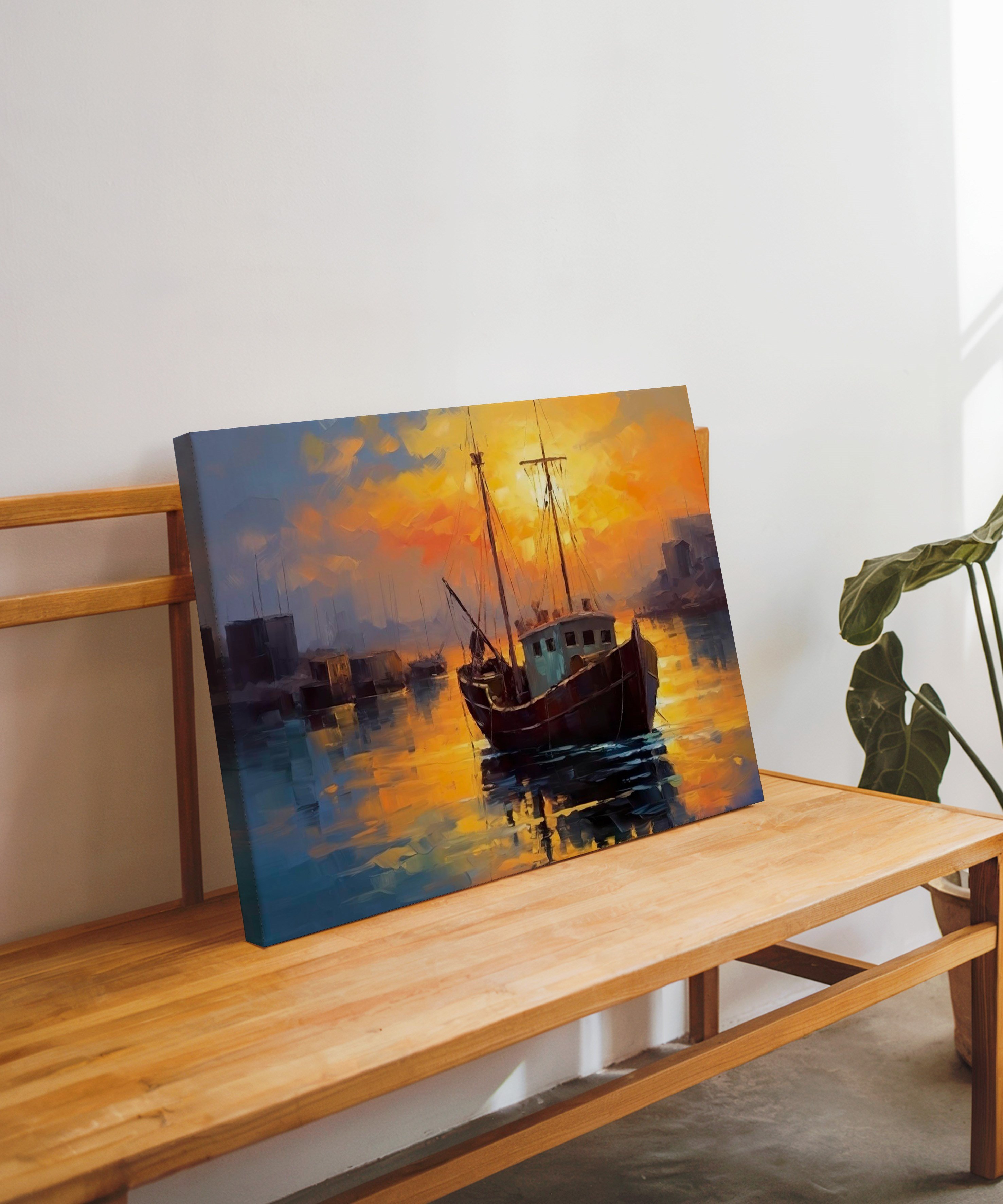 Sessiz Liman | Yağlı Boya Dokulu Canvas Baskı