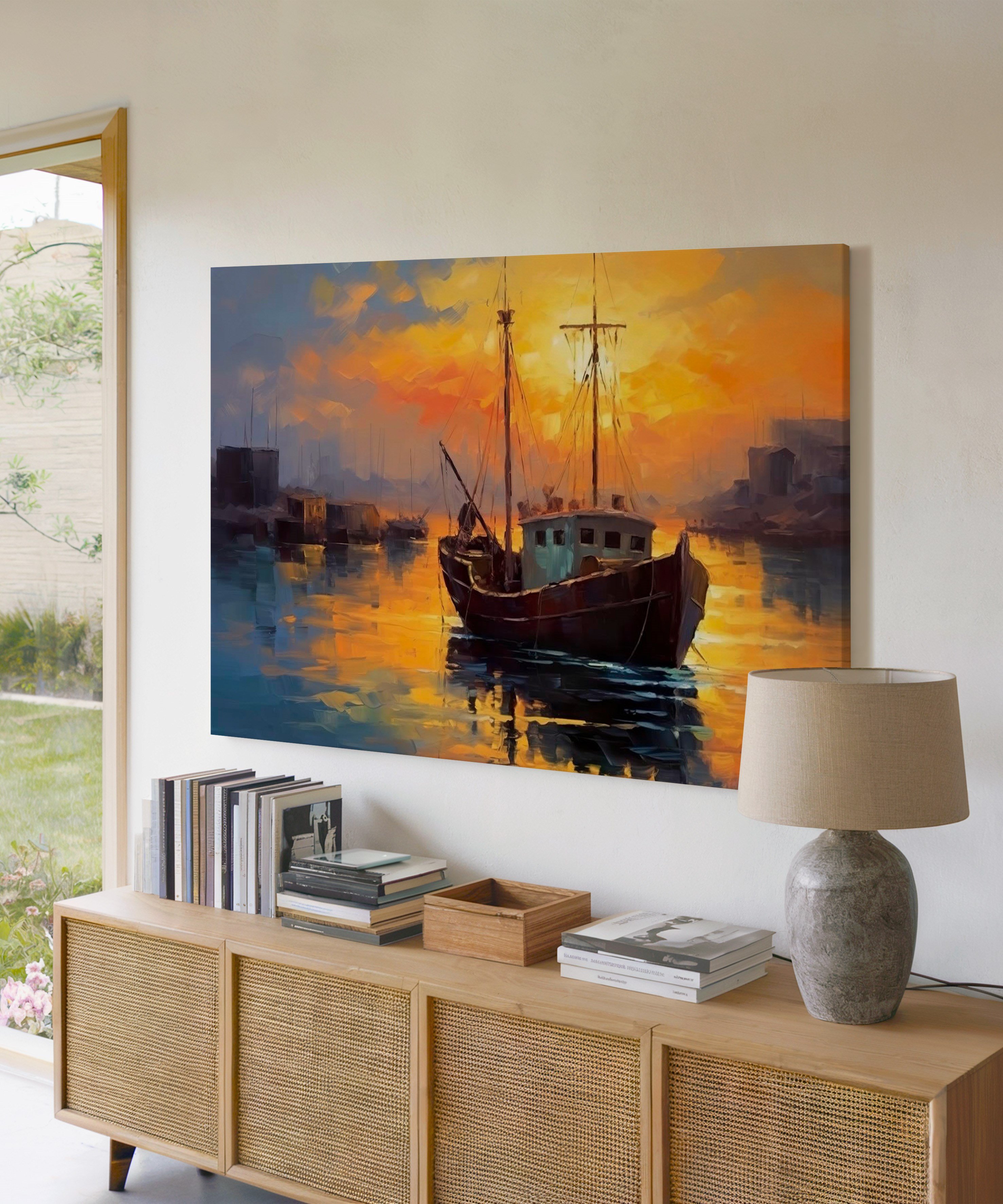 Sessiz Liman | Yağlı Boya Dokulu Canvas Baskı