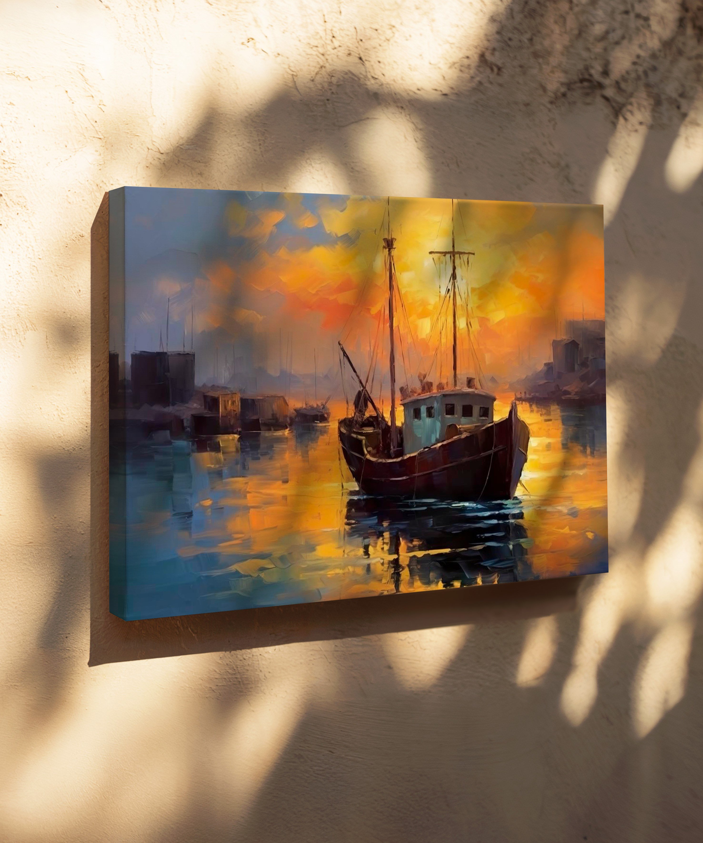 Sessiz Liman | Yağlı Boya Dokulu Canvas Baskı