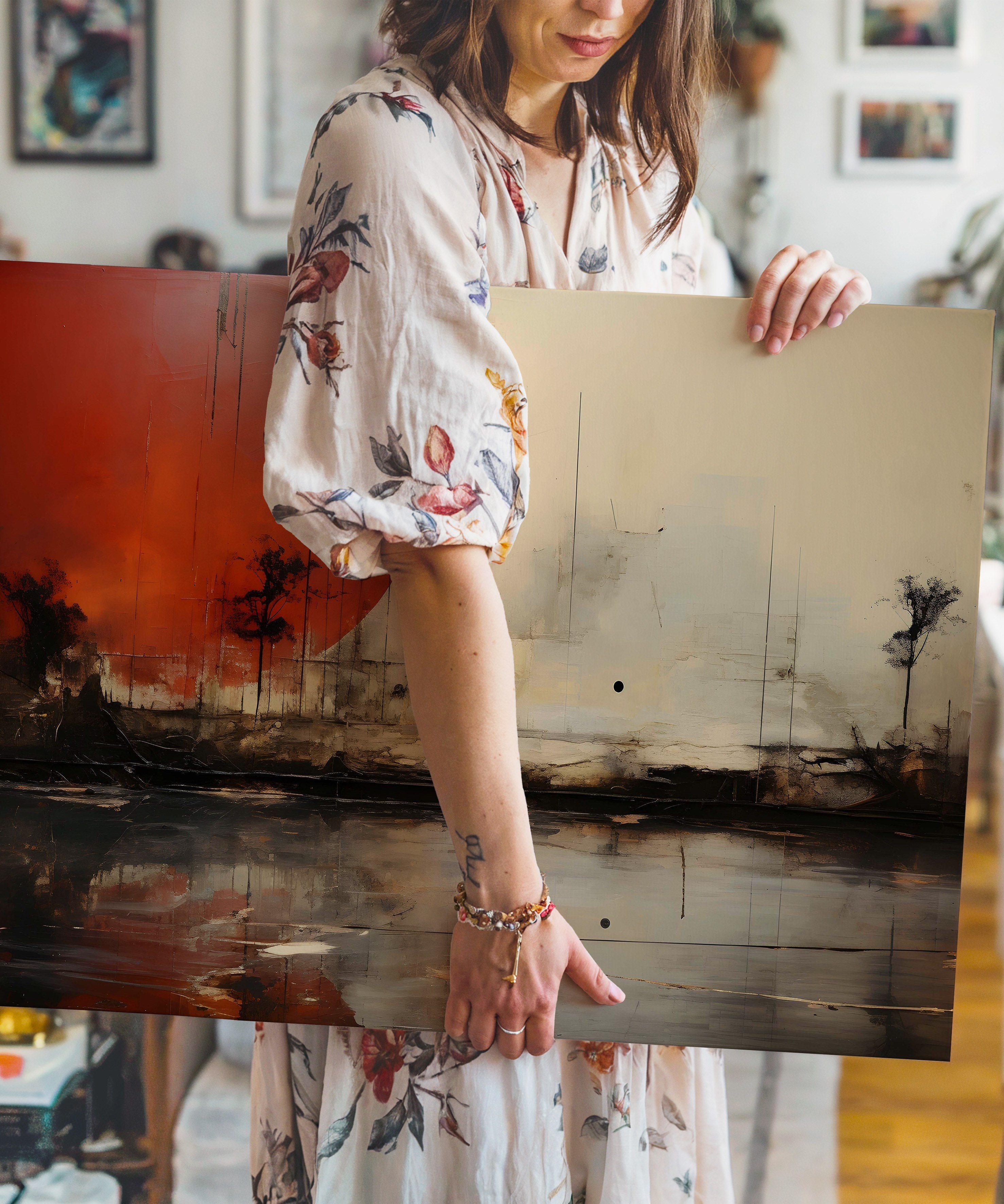 Sessiz Tutulma | Yağlı Boya Dokulu Canvas Baskı