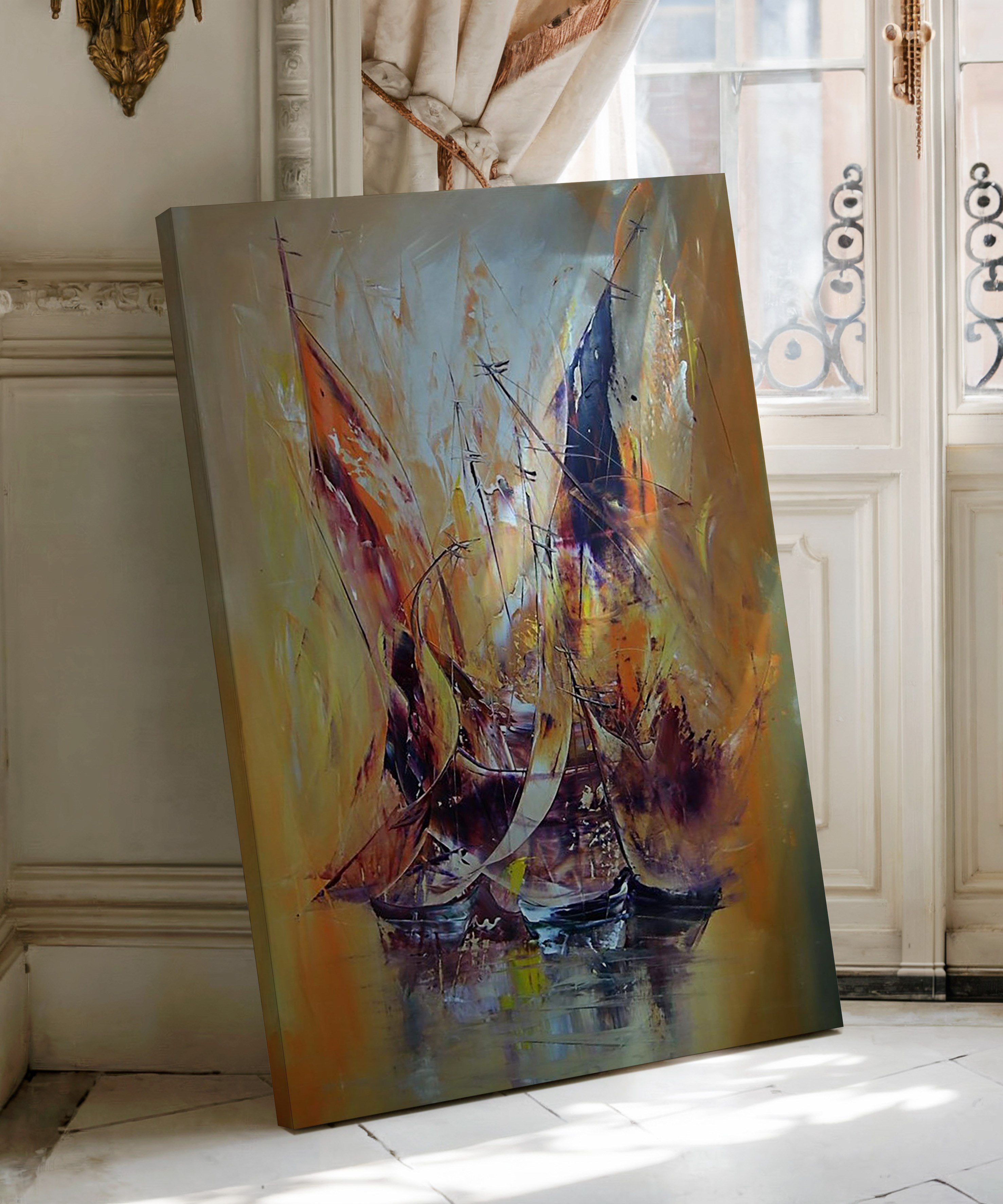 Sessiz Yelkenler | Yağlı Boya Dokulu Canvas Baskı