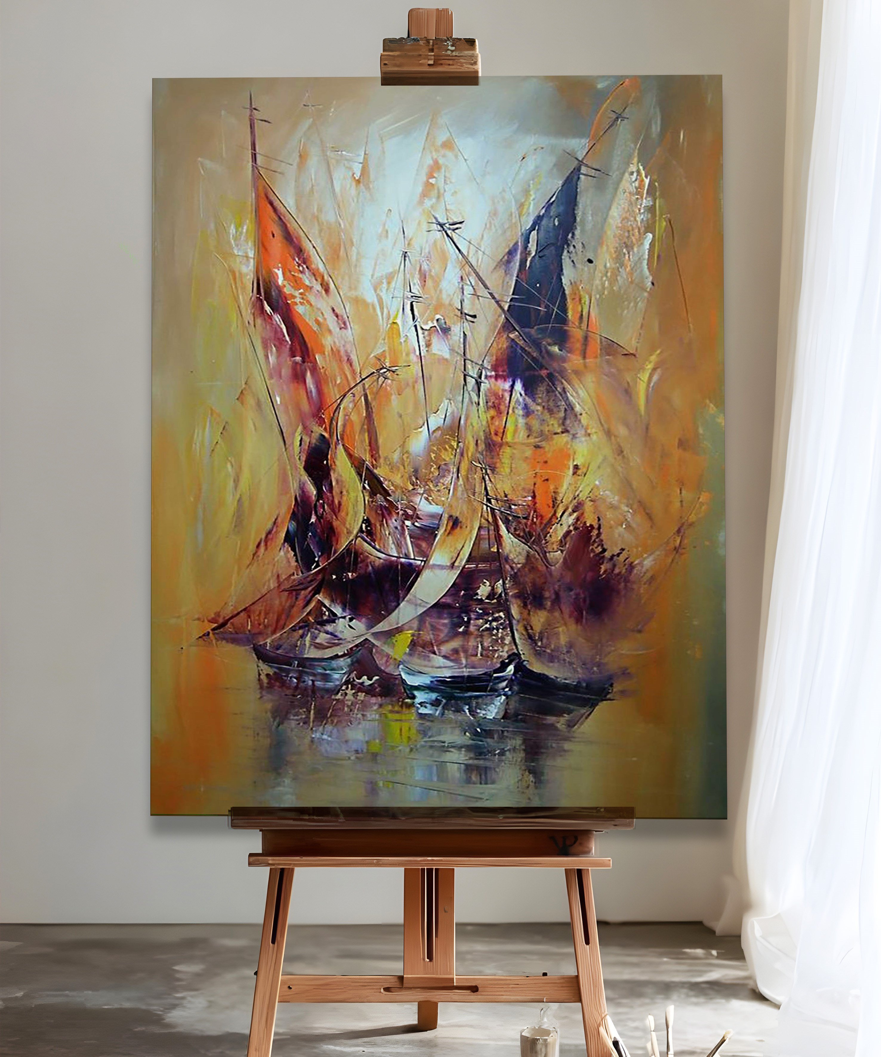 Sessiz Yelkenler | Yağlı Boya Dokulu Canvas Baskı