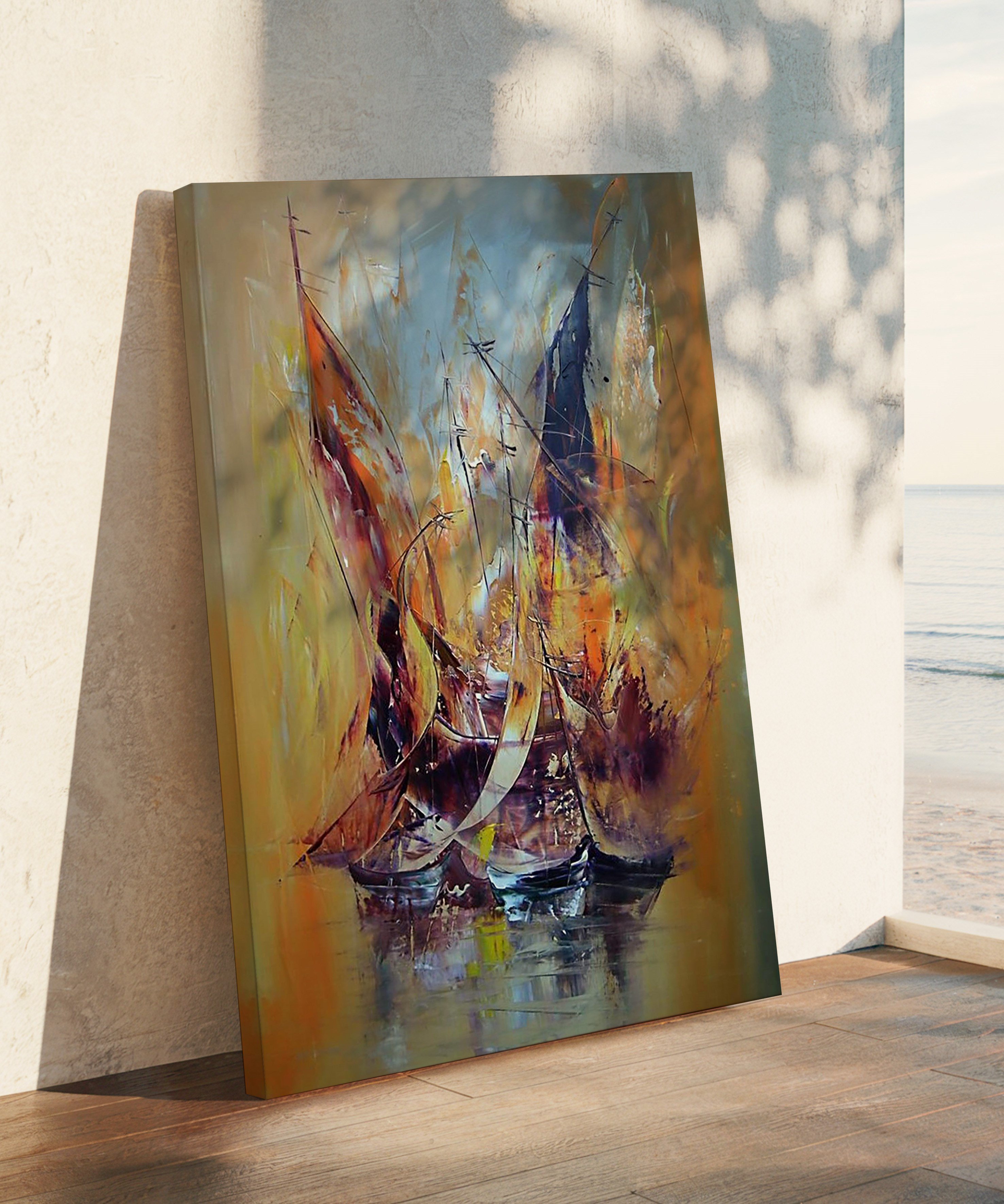 Sessiz Yelkenler | Yağlı Boya Dokulu Canvas Baskı
