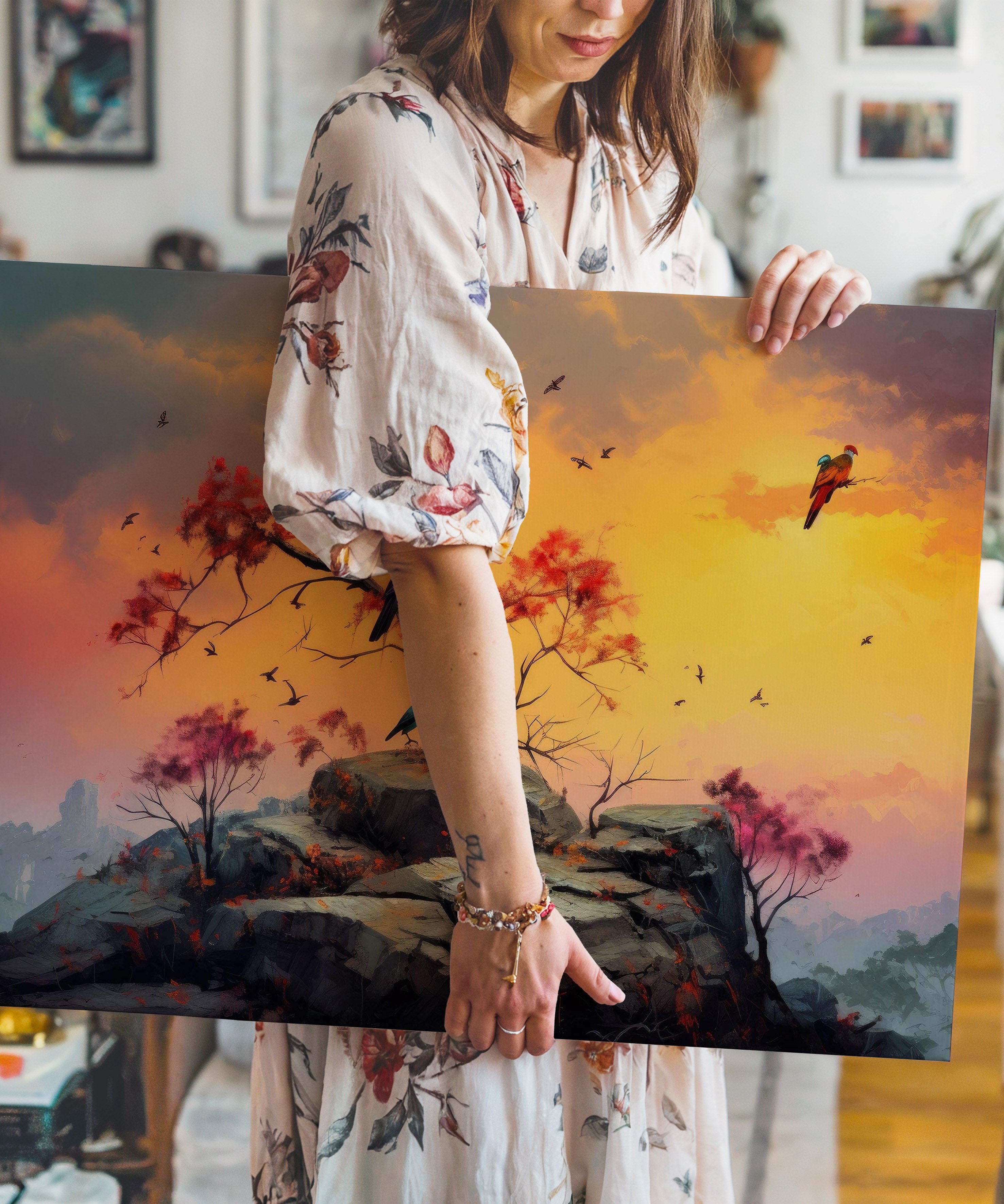 Sessiz Zirvenin Ezgisi | Yağlı Boya Dokulu Canvas Baskı