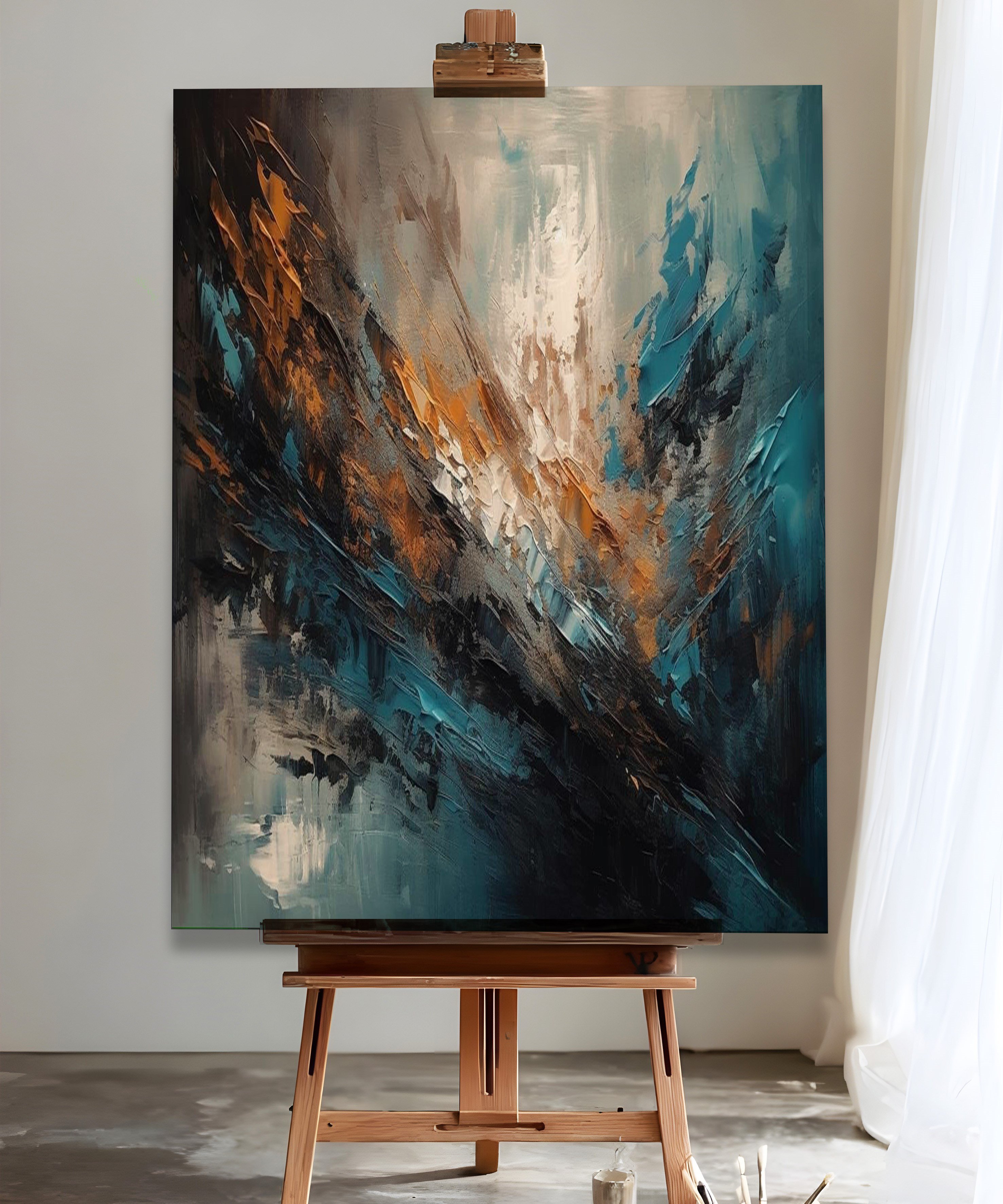 Sıcak ve Soğuğun Dansı | Yağlı Boya Dokulu Canvas Baskı
