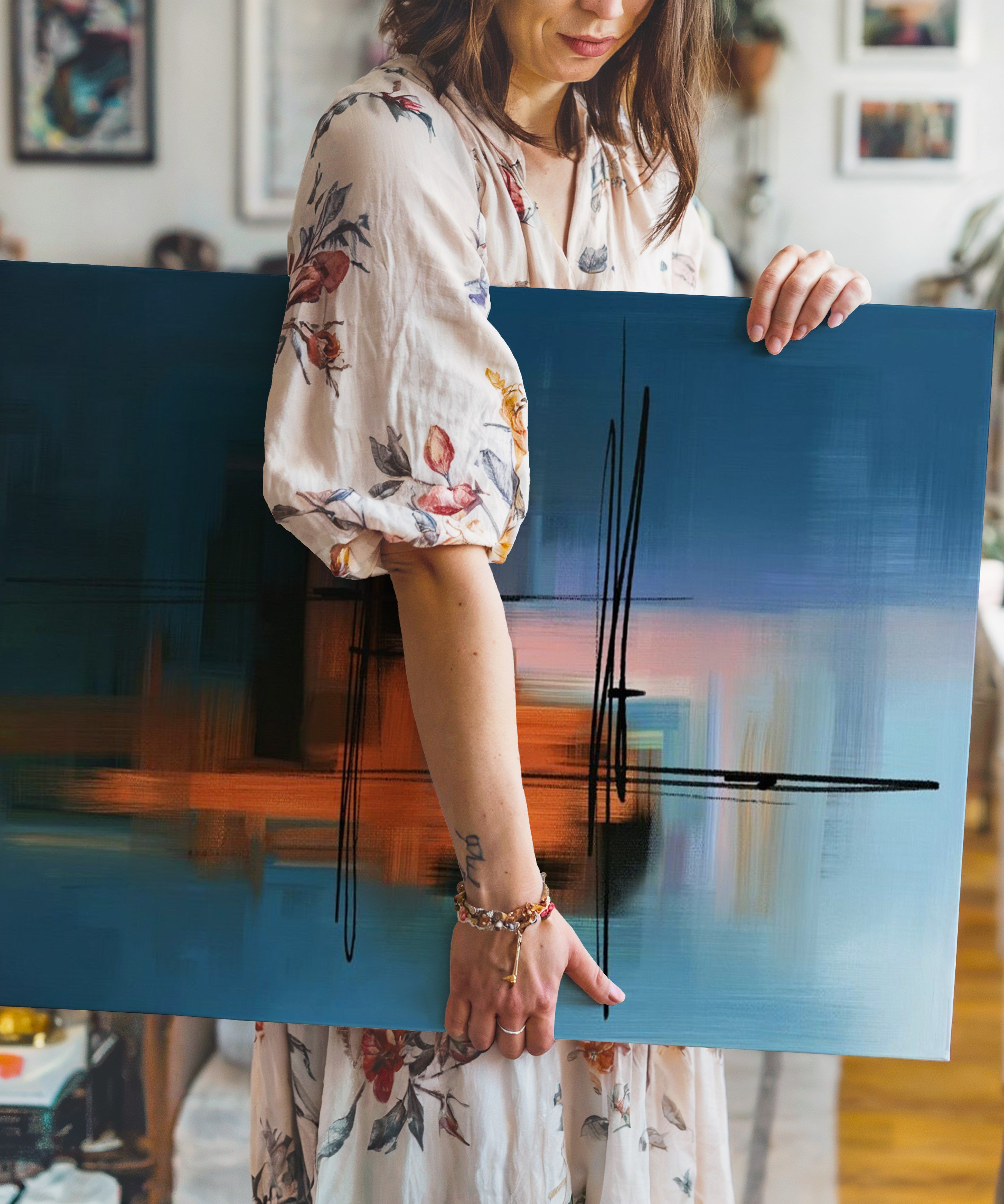 Silüet | Yağlıboya dokulu canvas baskı