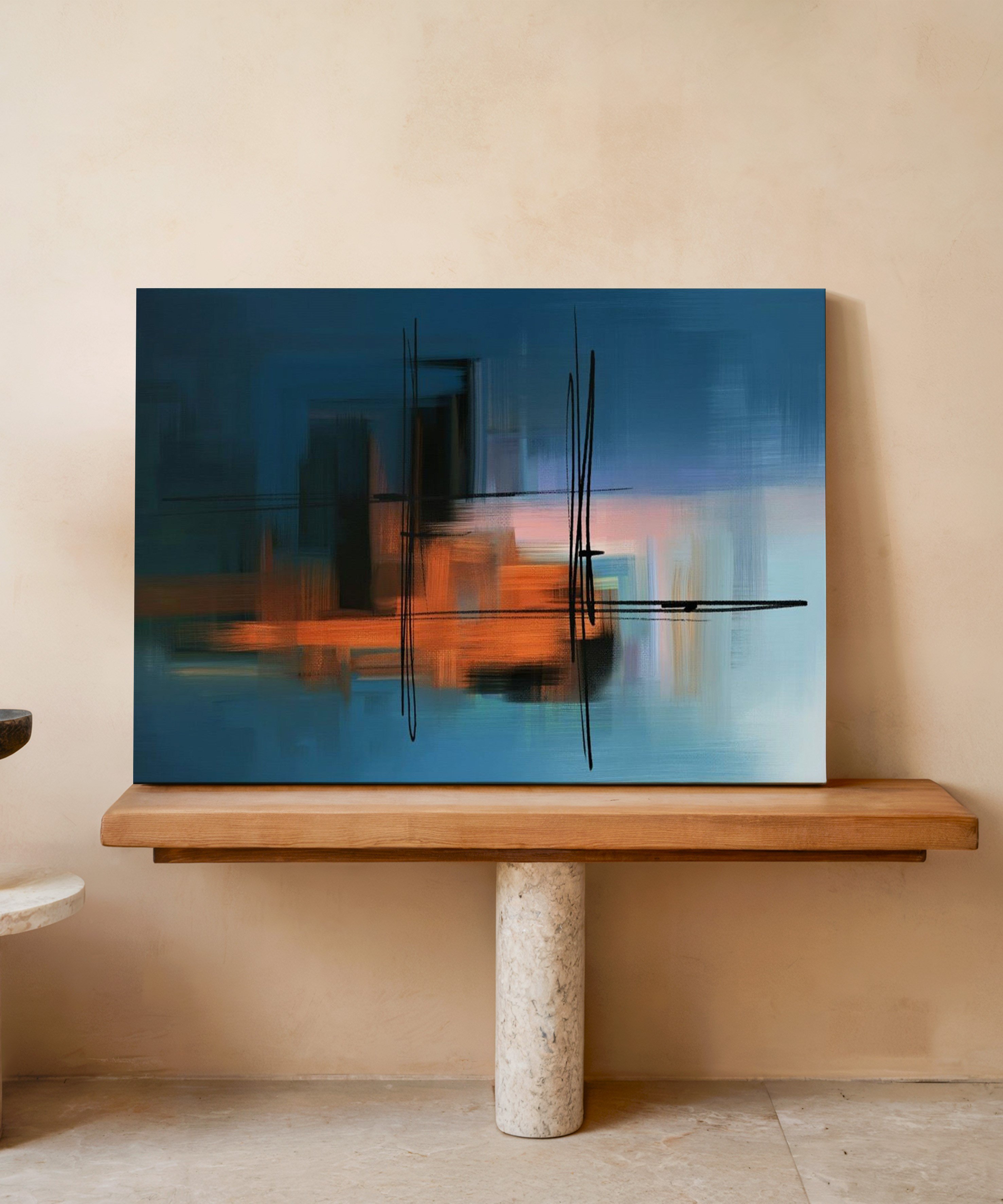 Silüet | Yağlıboya dokulu canvas baskı