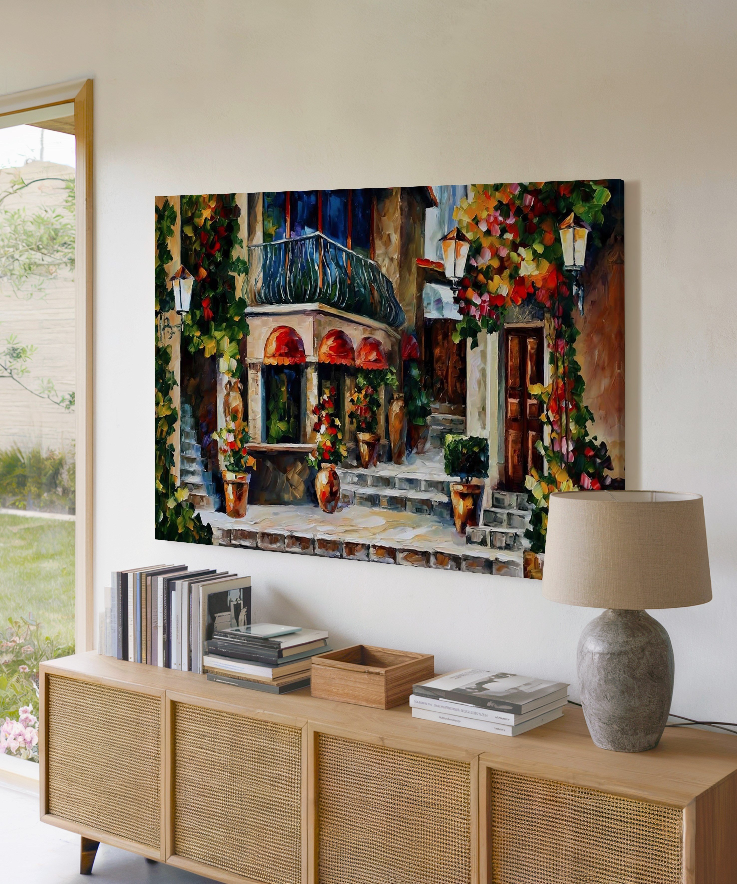 Şirin Mekanlar | Yağlıboya dokulu canvas baskı