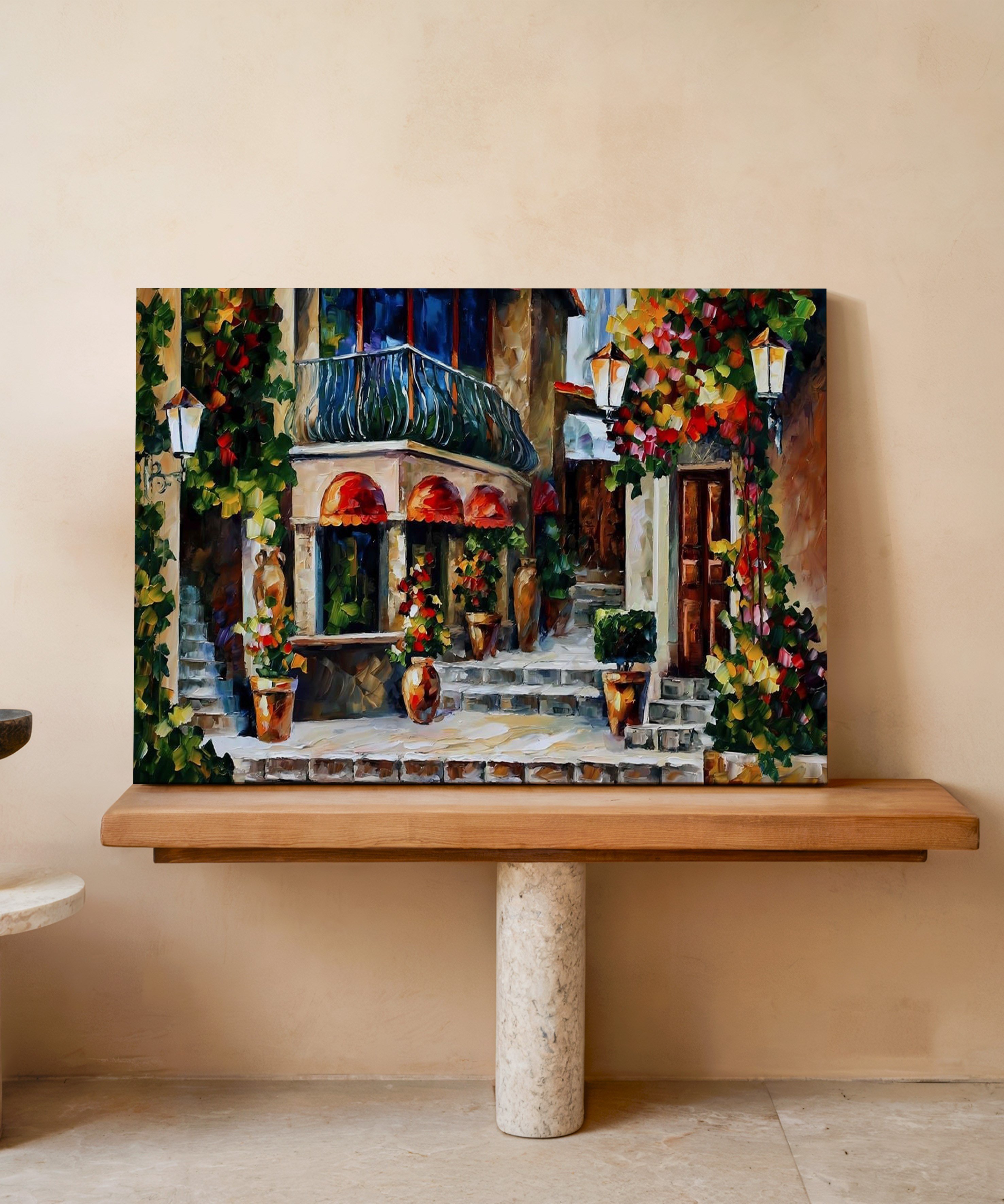 Şirin Mekanlar | Yağlıboya dokulu canvas baskı