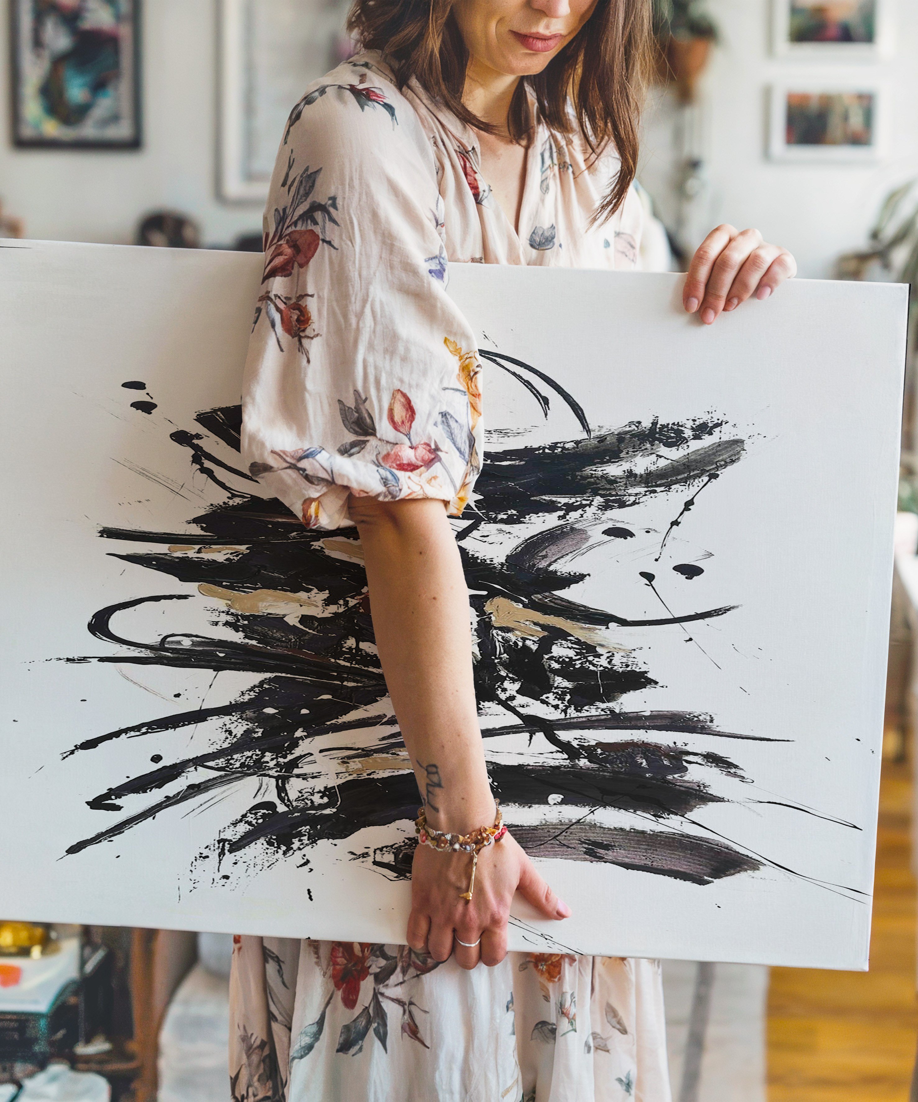 Siyah Masal | Yağlıboya dokulu canvas baskı
