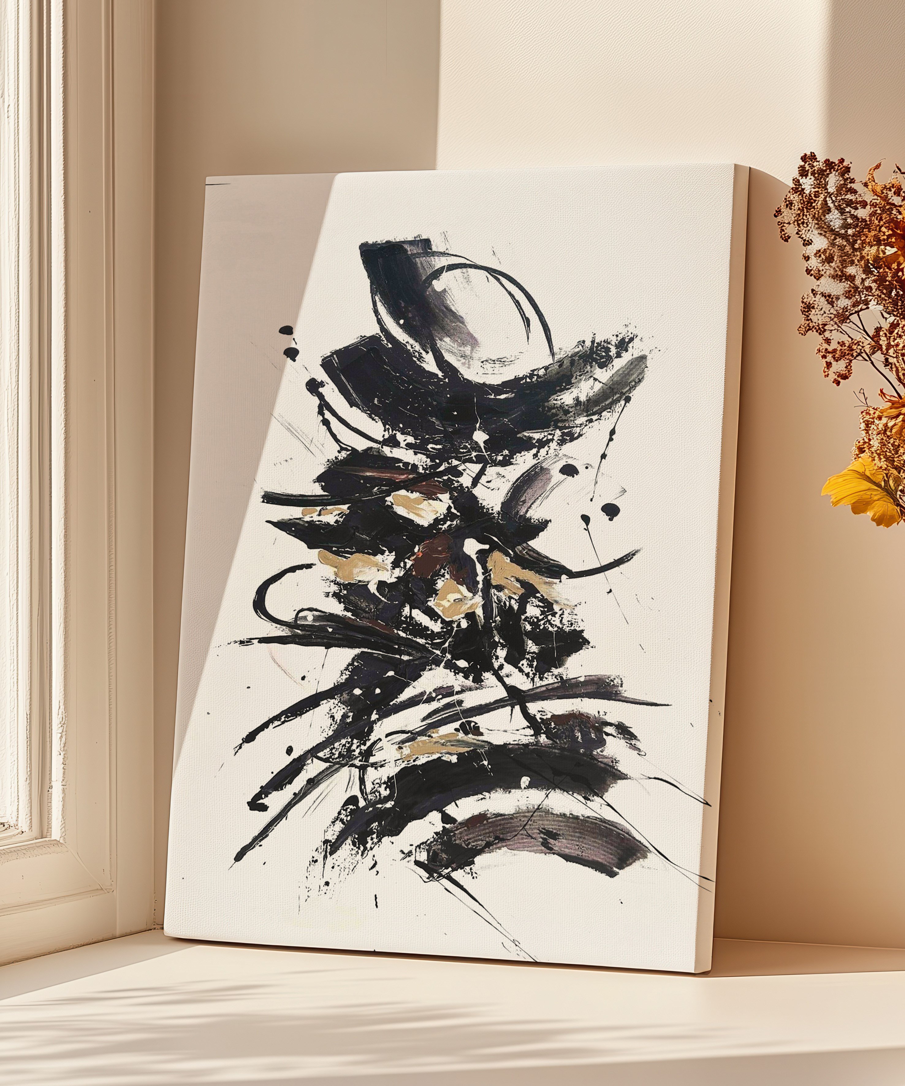 Siyah Masal | Yağlıboya dokulu canvas baskı